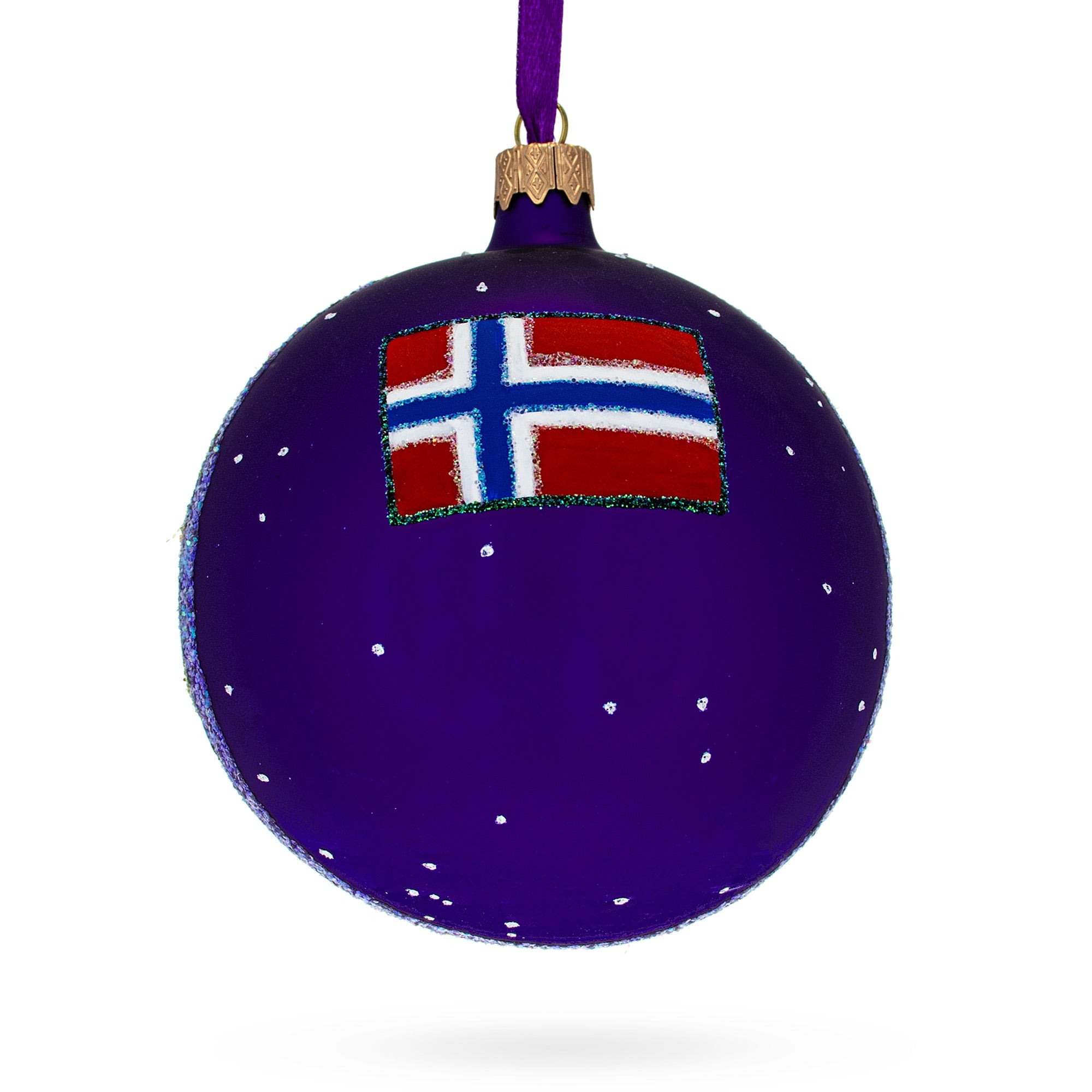 Geirangerfjord, Norway Glass Ball Christmas Ornament 4 Inches