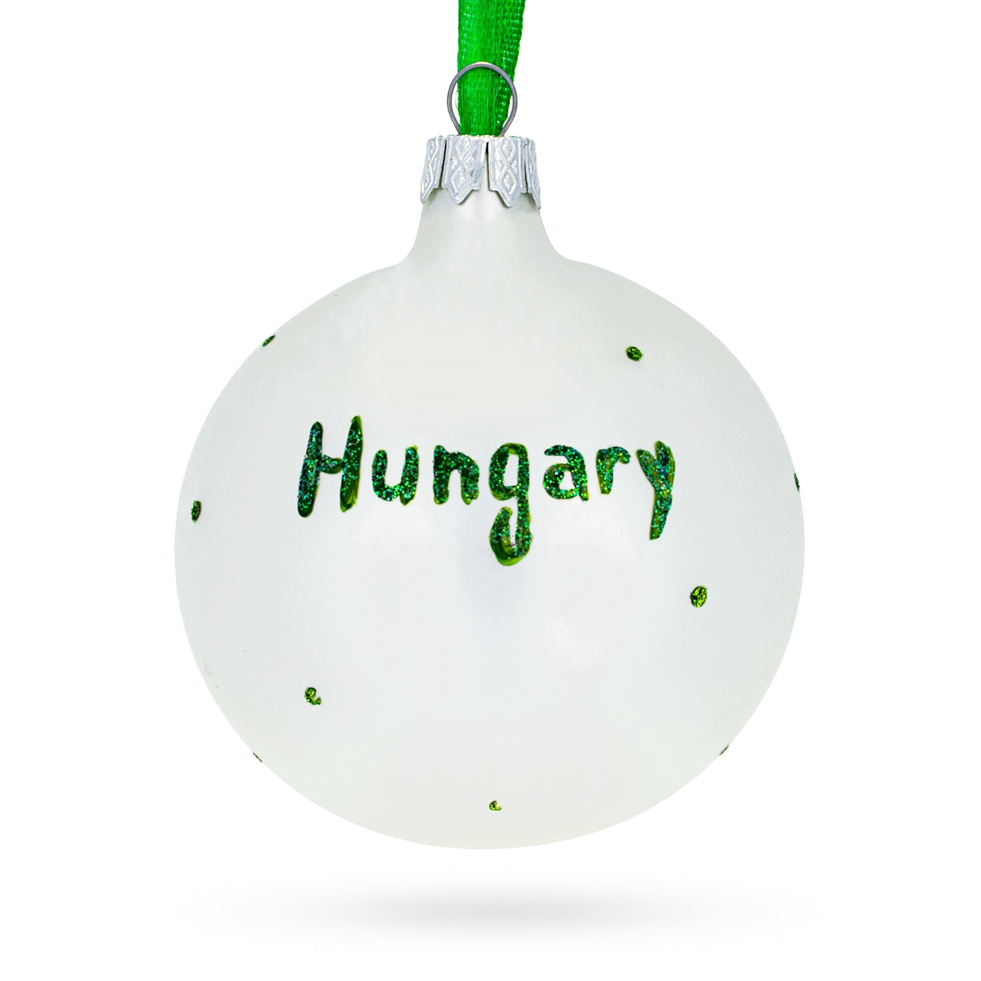 Flag Of Hungary Blown Glass Ball Christmas Ornament 3.25 Inches