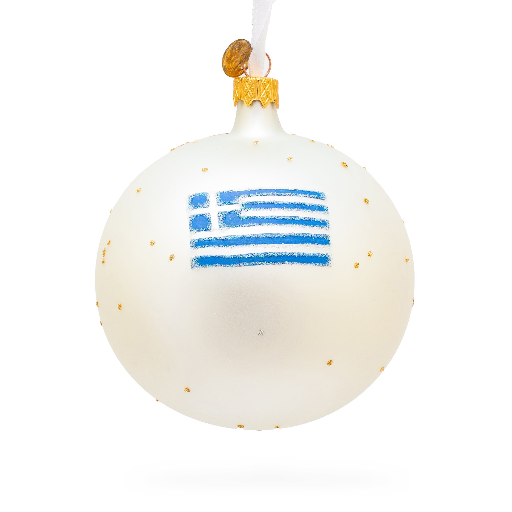 Colossus Of Rhodes, Greece Glass Ball Christmas Ornament 4 Inches