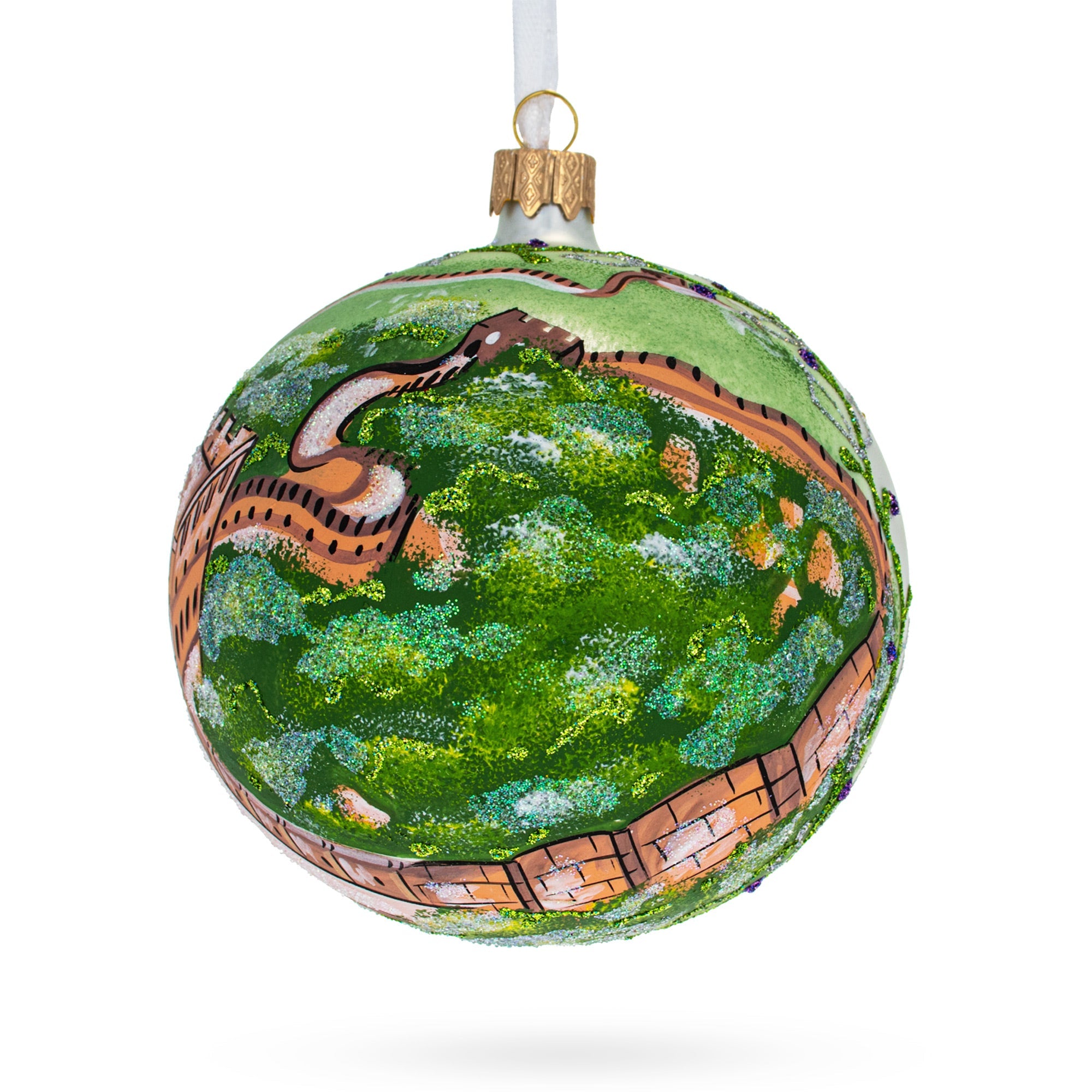 The Great Wall Of China Glass Ball Christmas Ornament 4 Inches