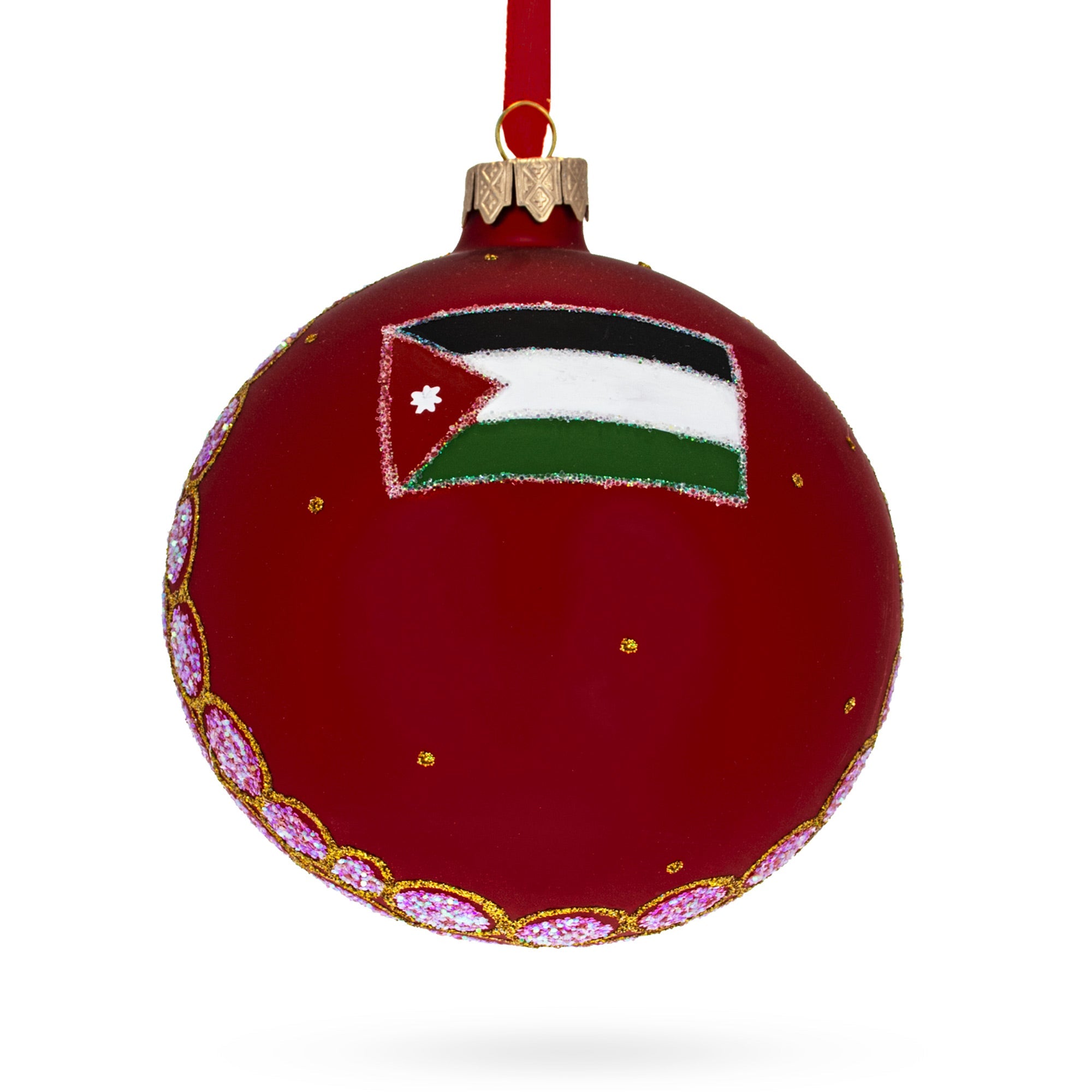 Petra, Jordan Glass Ball Christmas Ornament 4 Inches