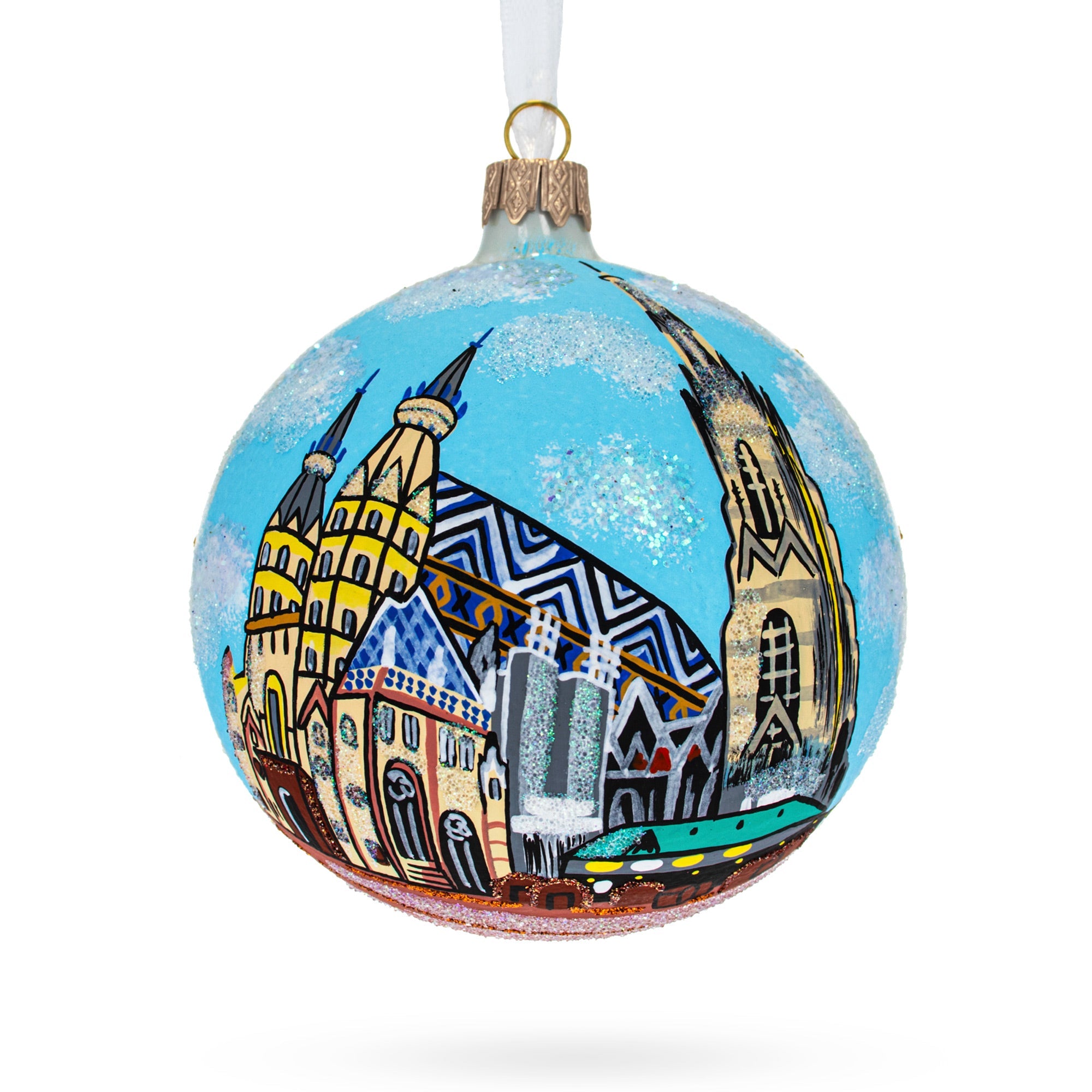 St. Stephen's Cathedral, Vienna, Austria Glass Ball Christmas Ornament 4 Inches