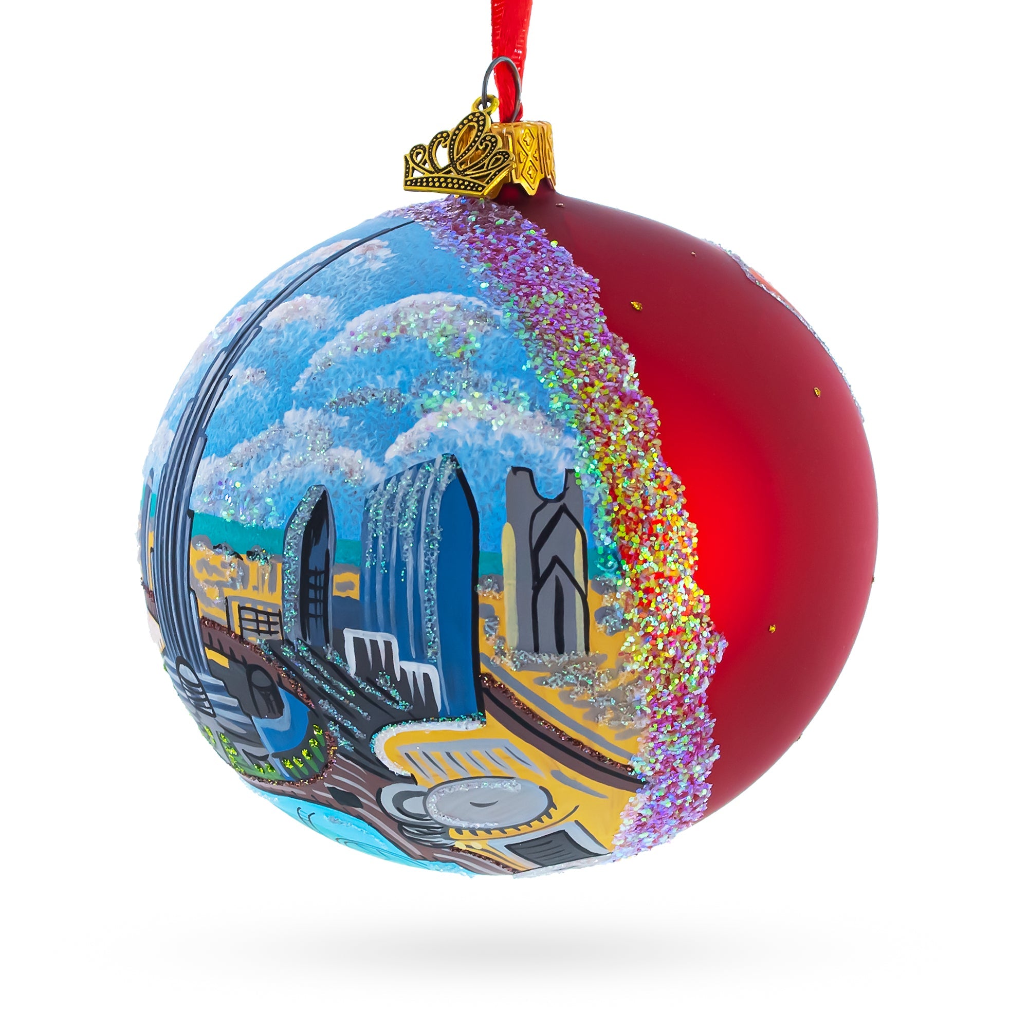 Burj Khalifa, Dubai, United Arab Emirates Glass Ball Christmas Ornament 4 Inches