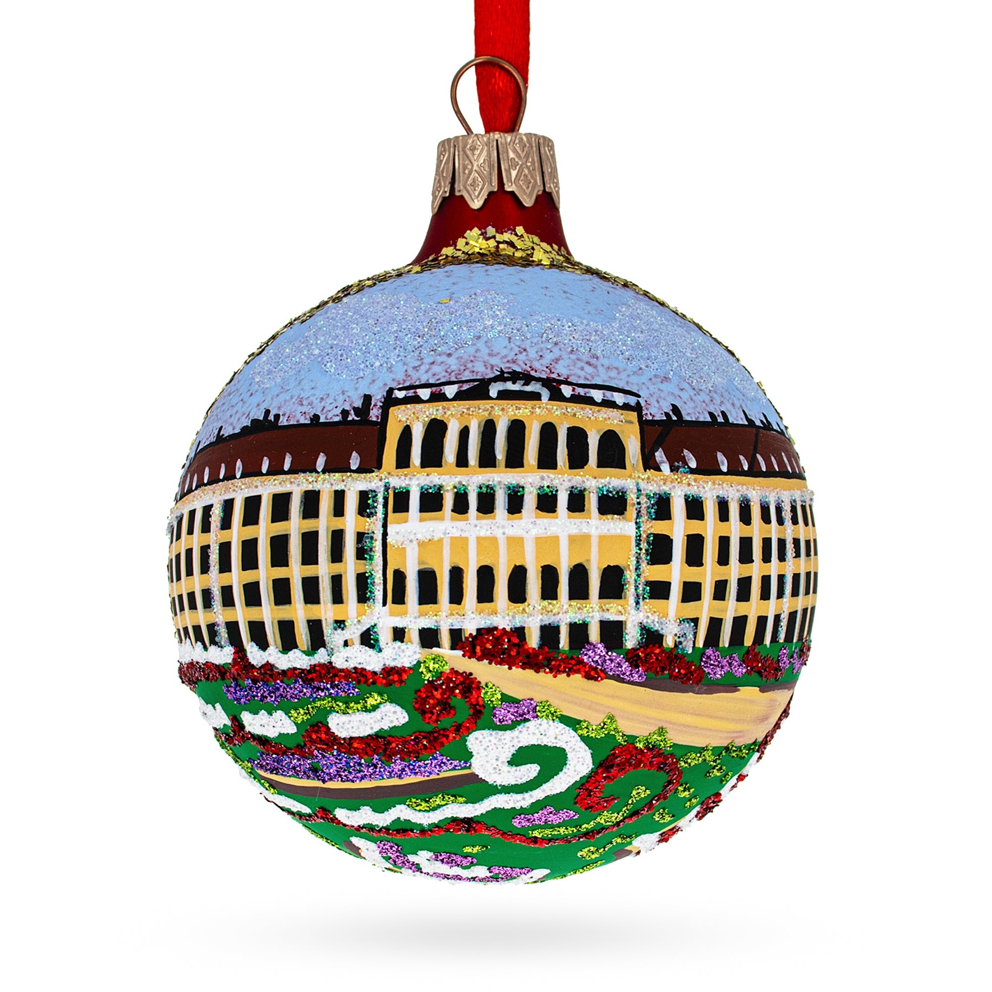 Schonbrunn Palace, Vienna, Austria Glass Ball Christmas Ornament 4 Inches