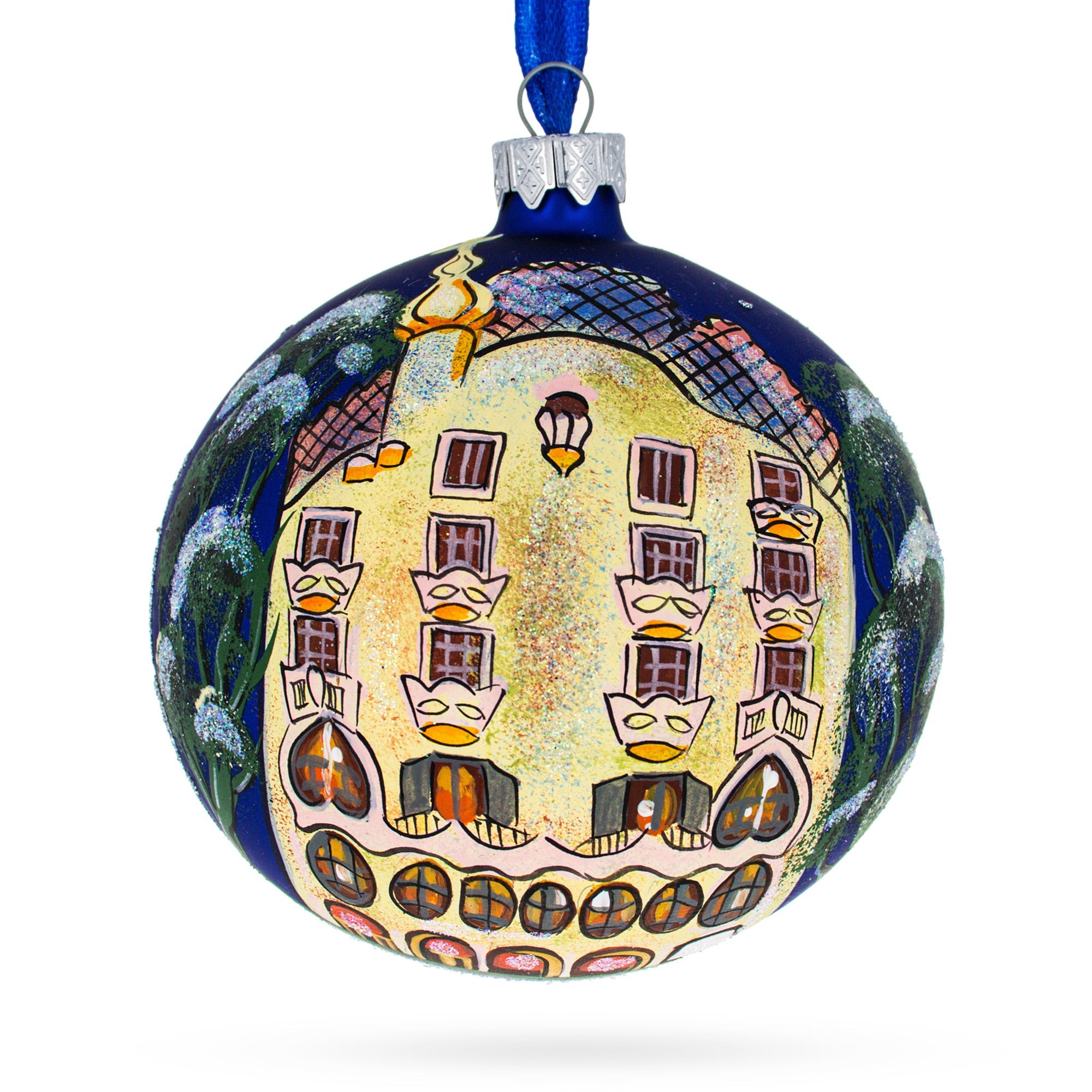 Casa Batllo, Barcelona, Spain Glass Ball Christmas Ornament 4 Inches