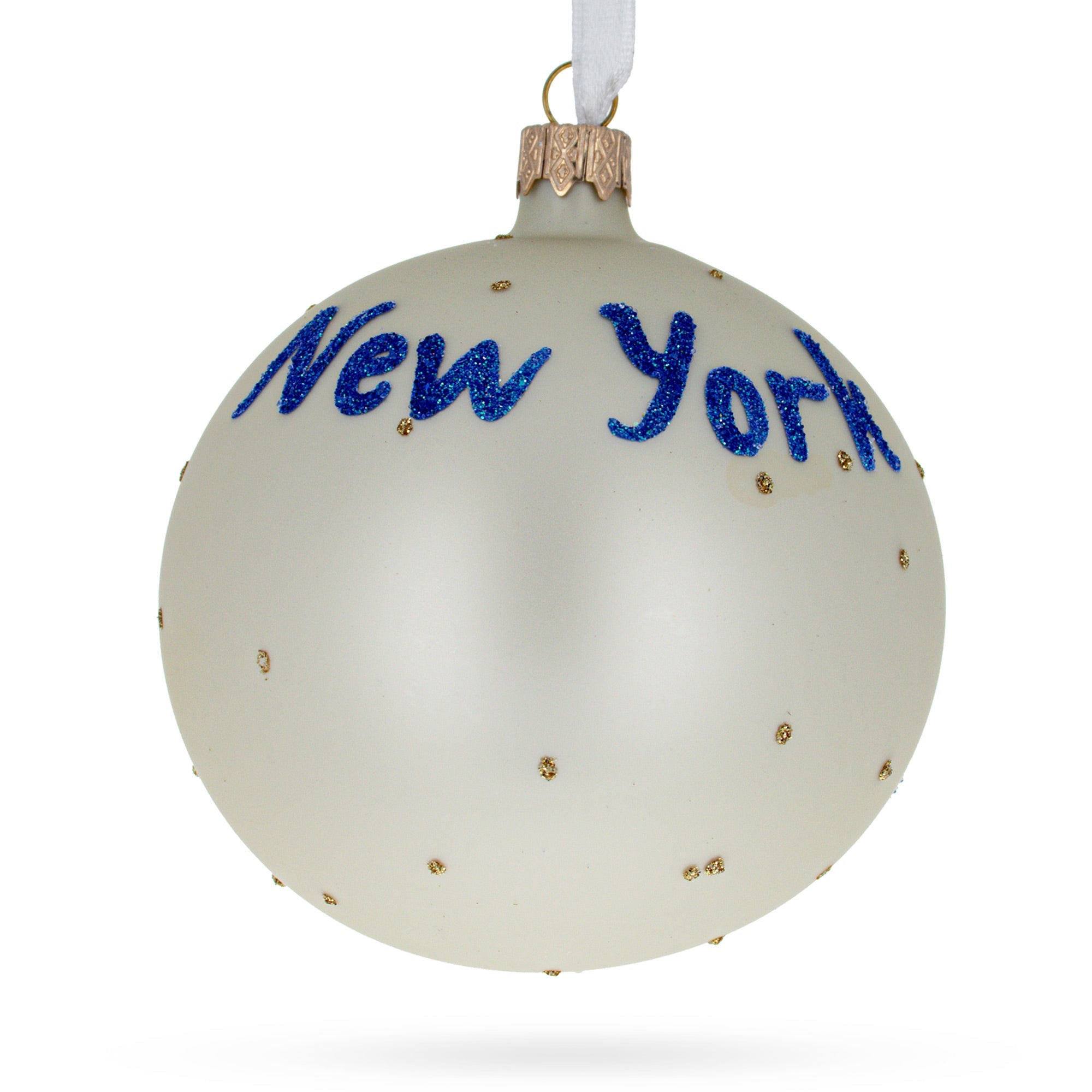 New York State, Usa Glass Ball Christmas Ornament 4 Inches