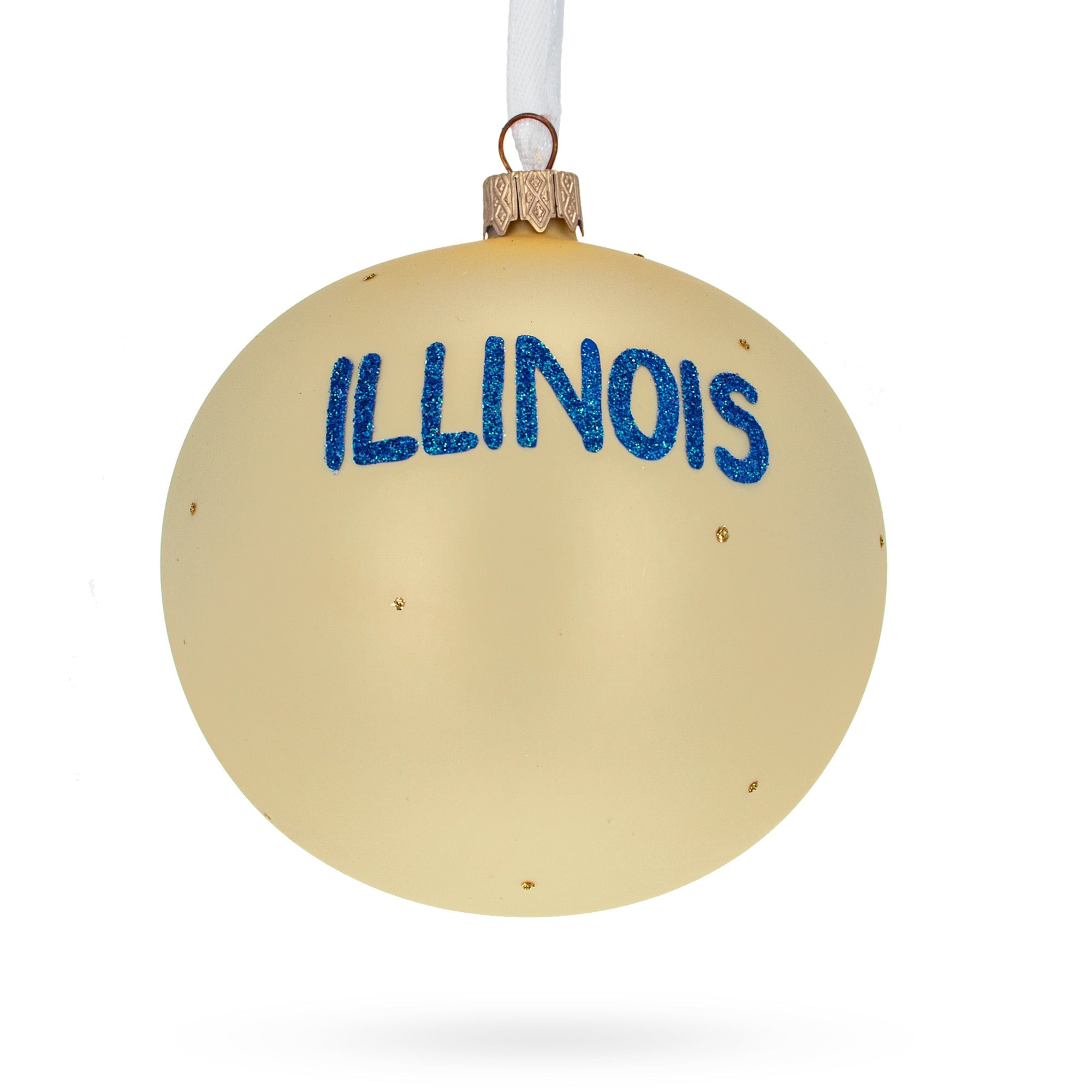 Illinois State, Usa Glass Ball Christmas Ornament 4 Inches