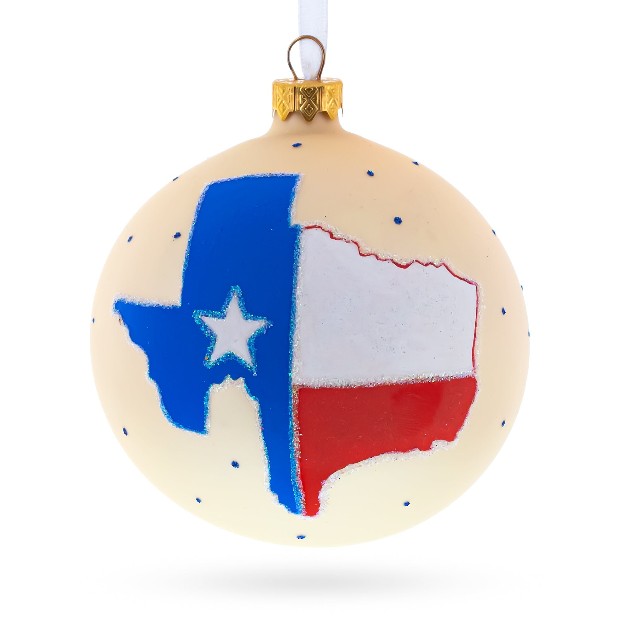 Texas State, Usa Glass Ball Christmas Ornament 4 Inches