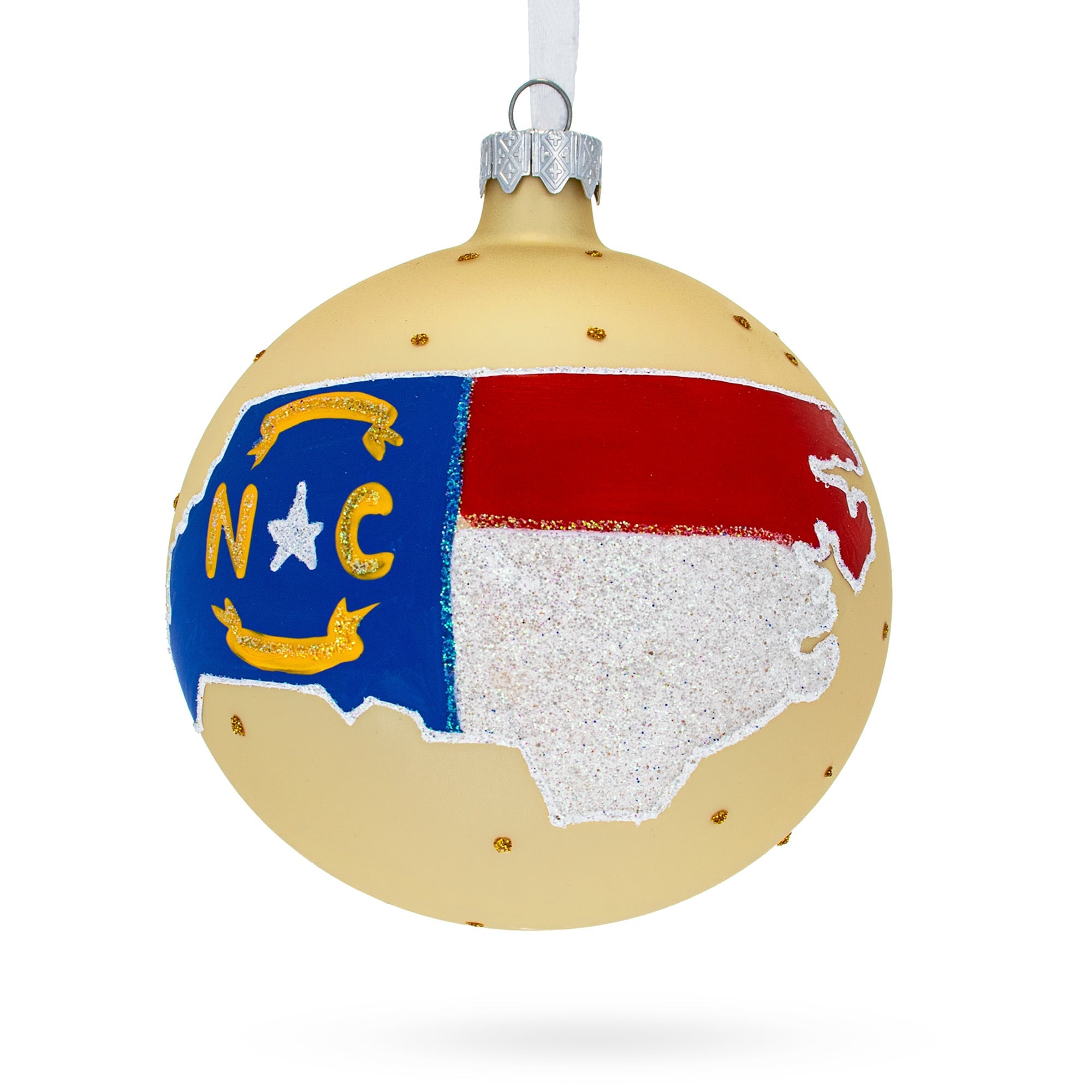 North Carolina State, Usa Glass Ball Christmas Ornament 4 Inches