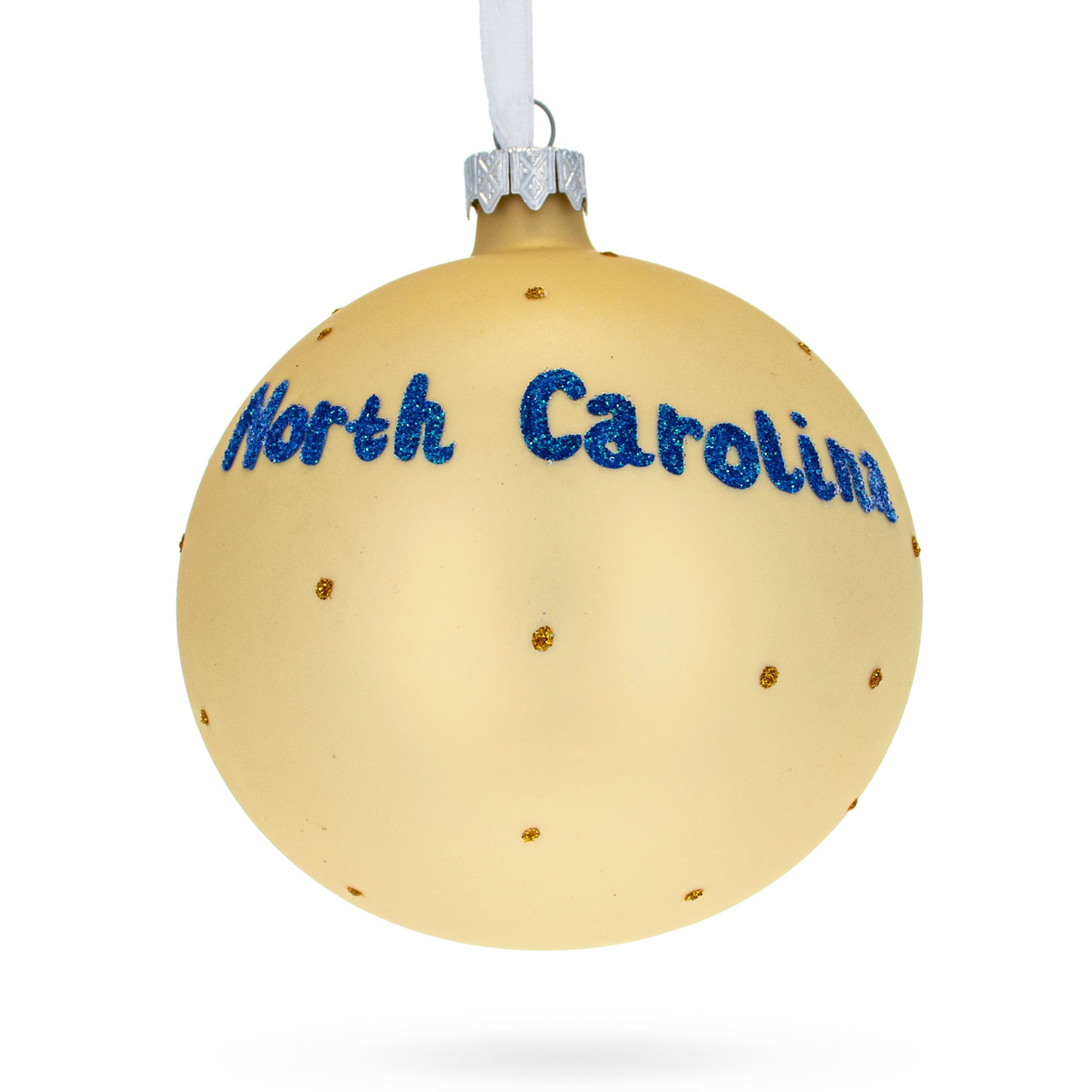 North Carolina State, Usa Glass Ball Christmas Ornament 4 Inches