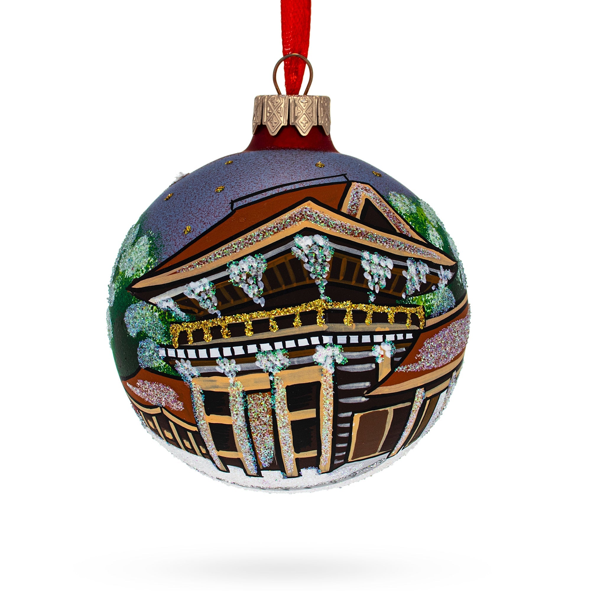 Meiji Jingu Shrine, Tokyo, Japan Glass Ball Christmas Ornament 3.25 Inches