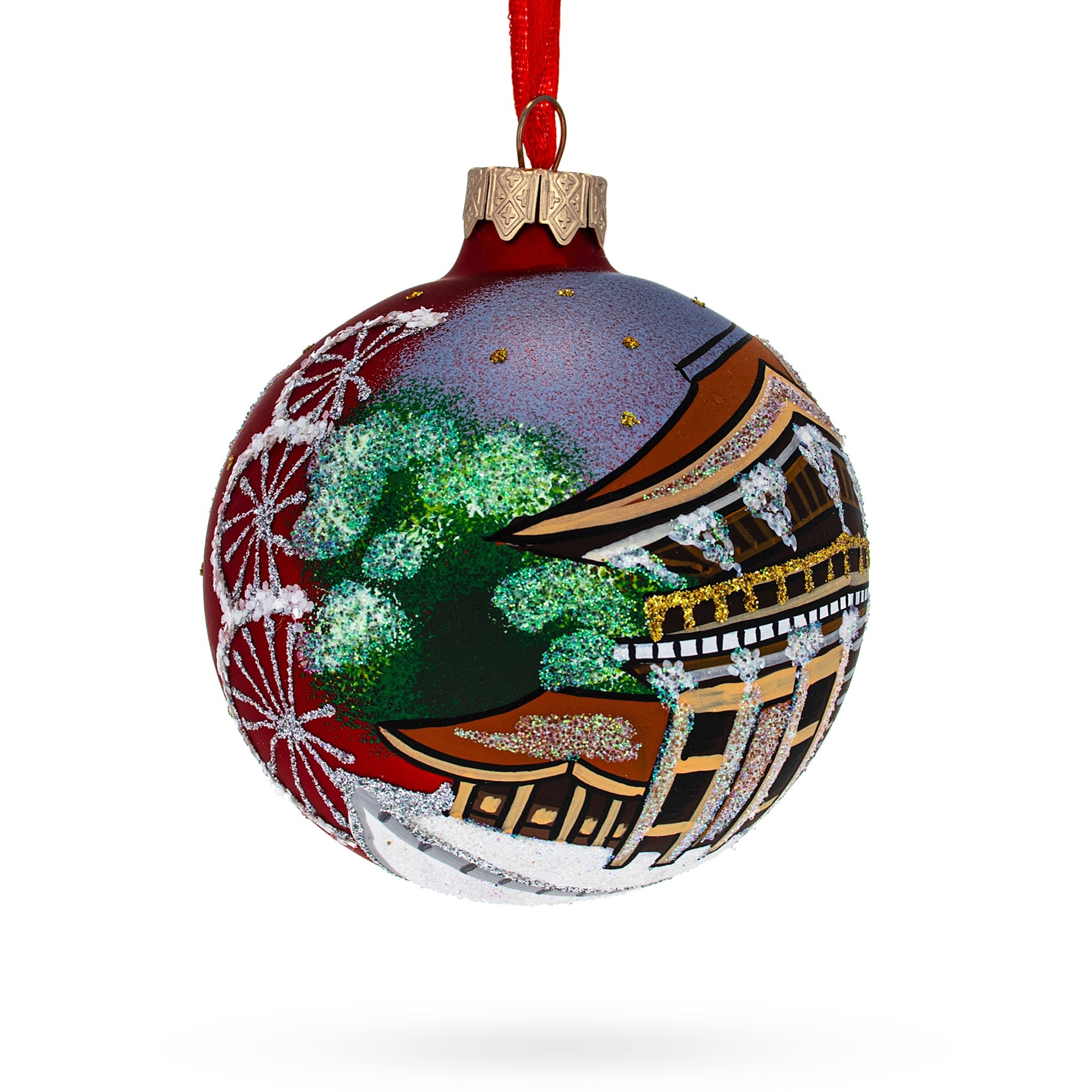 Meiji Jingu Shrine, Tokyo, Japan Glass Ball Christmas Ornament 3.25 Inches