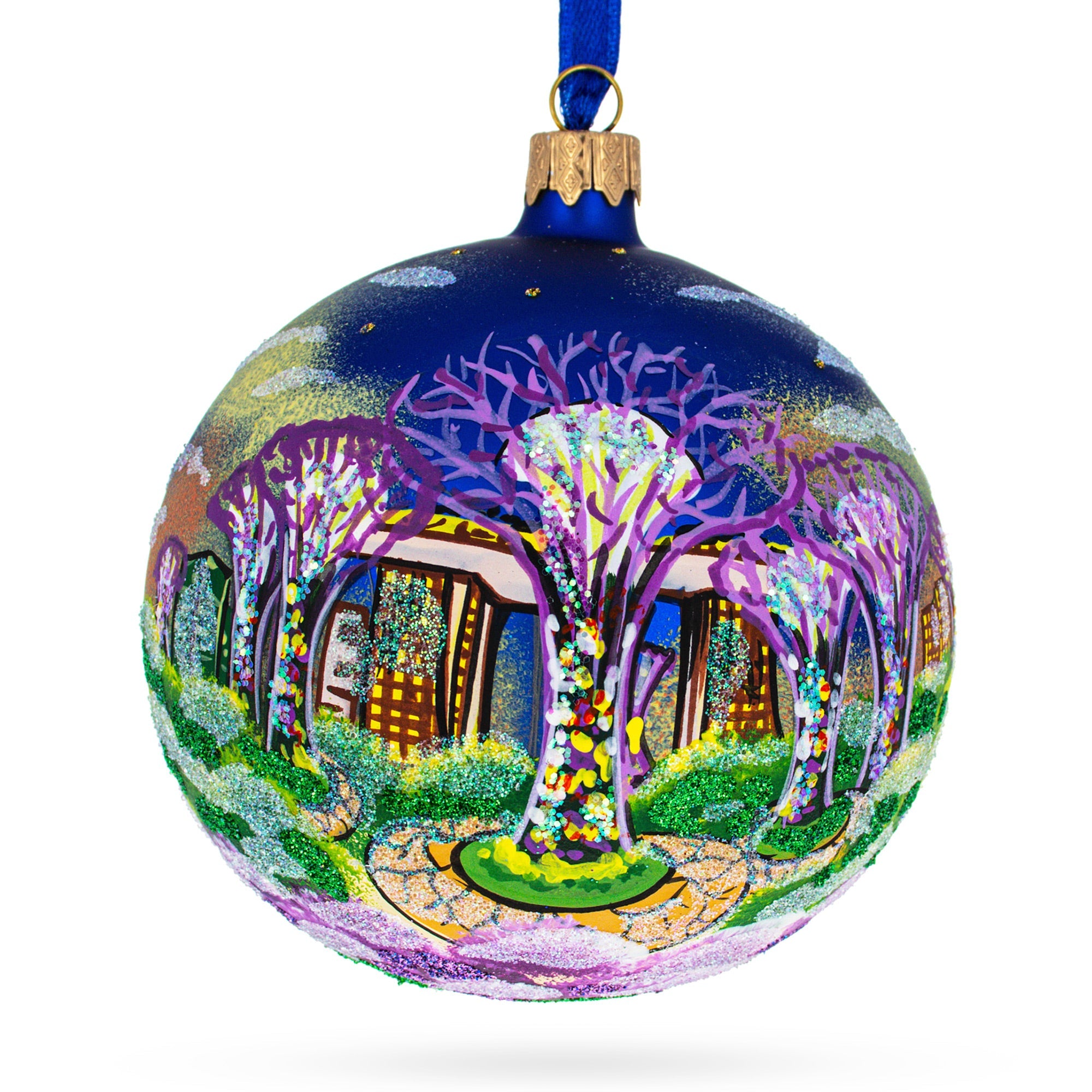 Botanic Gardens, Singapore Glass Ball Christmas Ornament 4 Inches