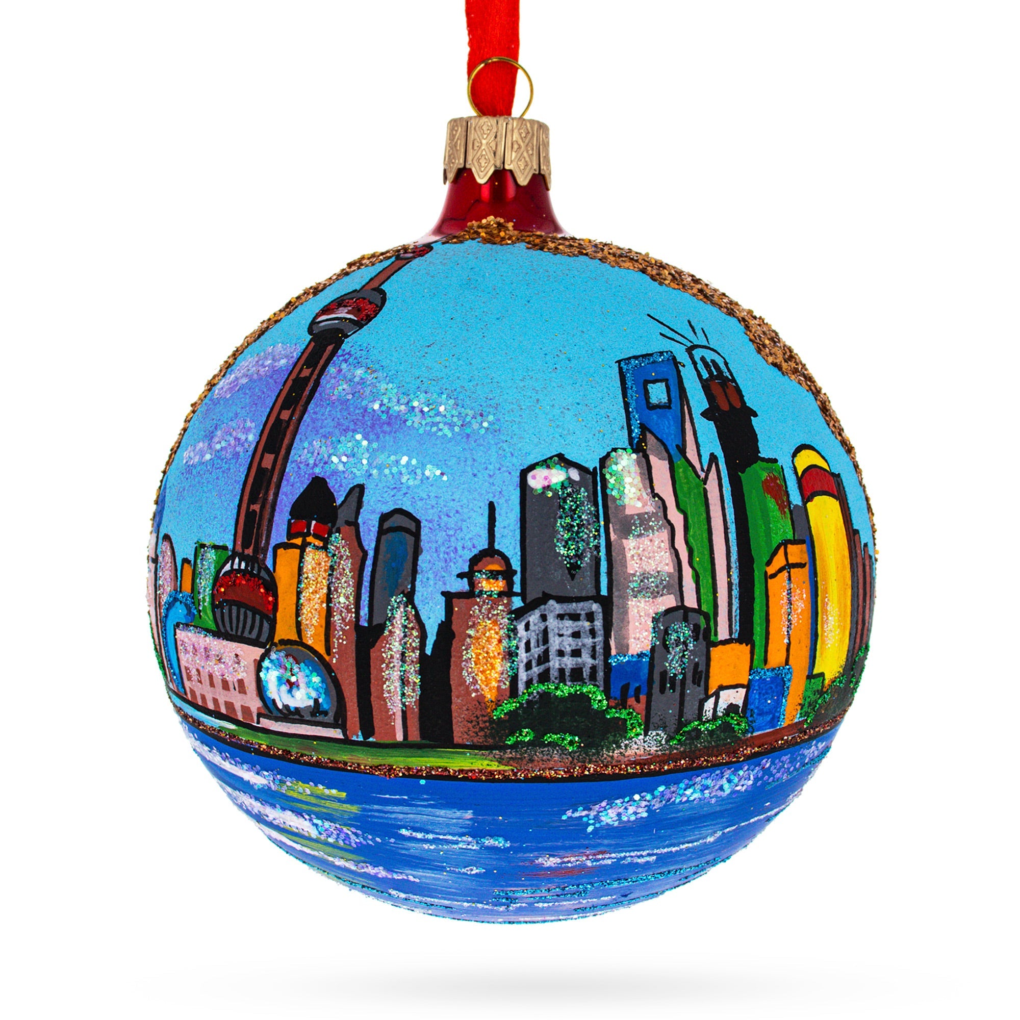 The Bund (wai Tan), Shanghai, China Glass Ball Christmas Ornament 4 Inches