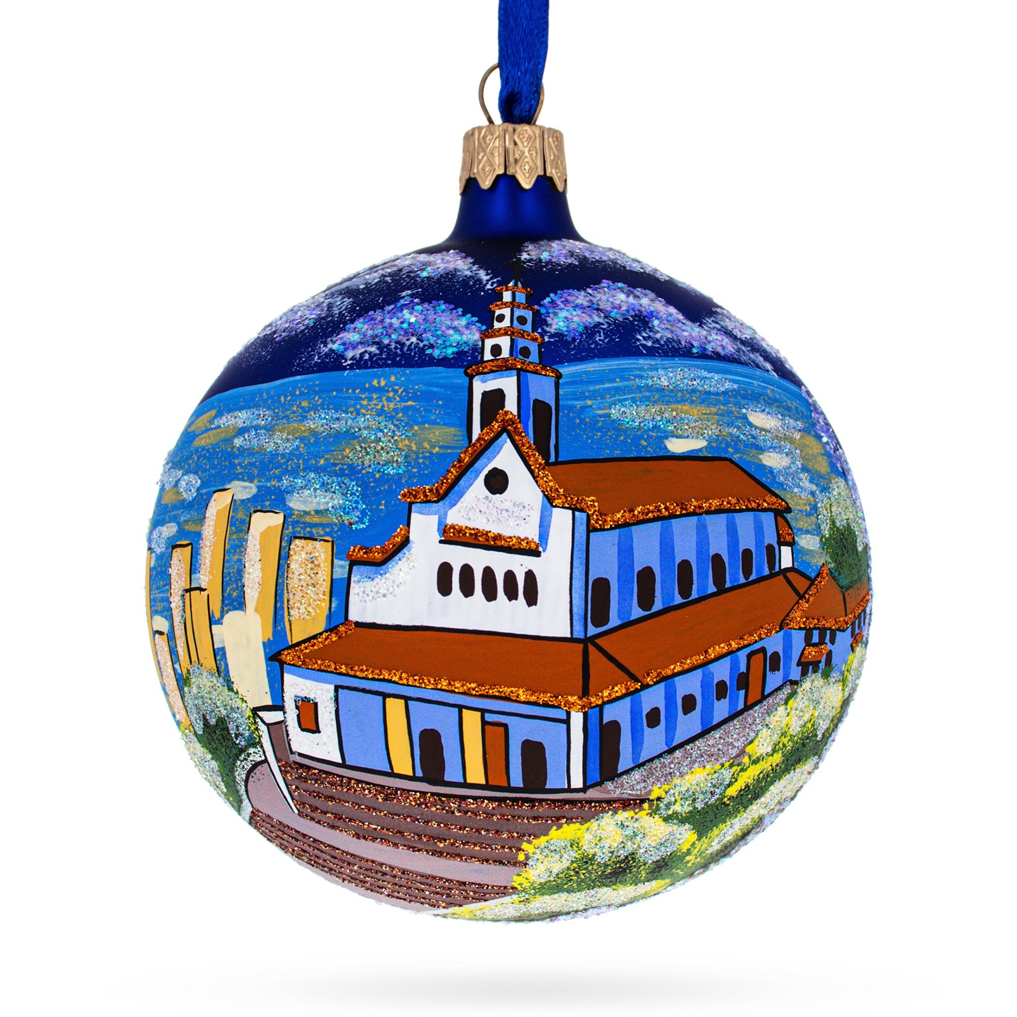 Mount Monserrate, Bogota, Colombia Glass Ball Christmas Ornament 4 Inches