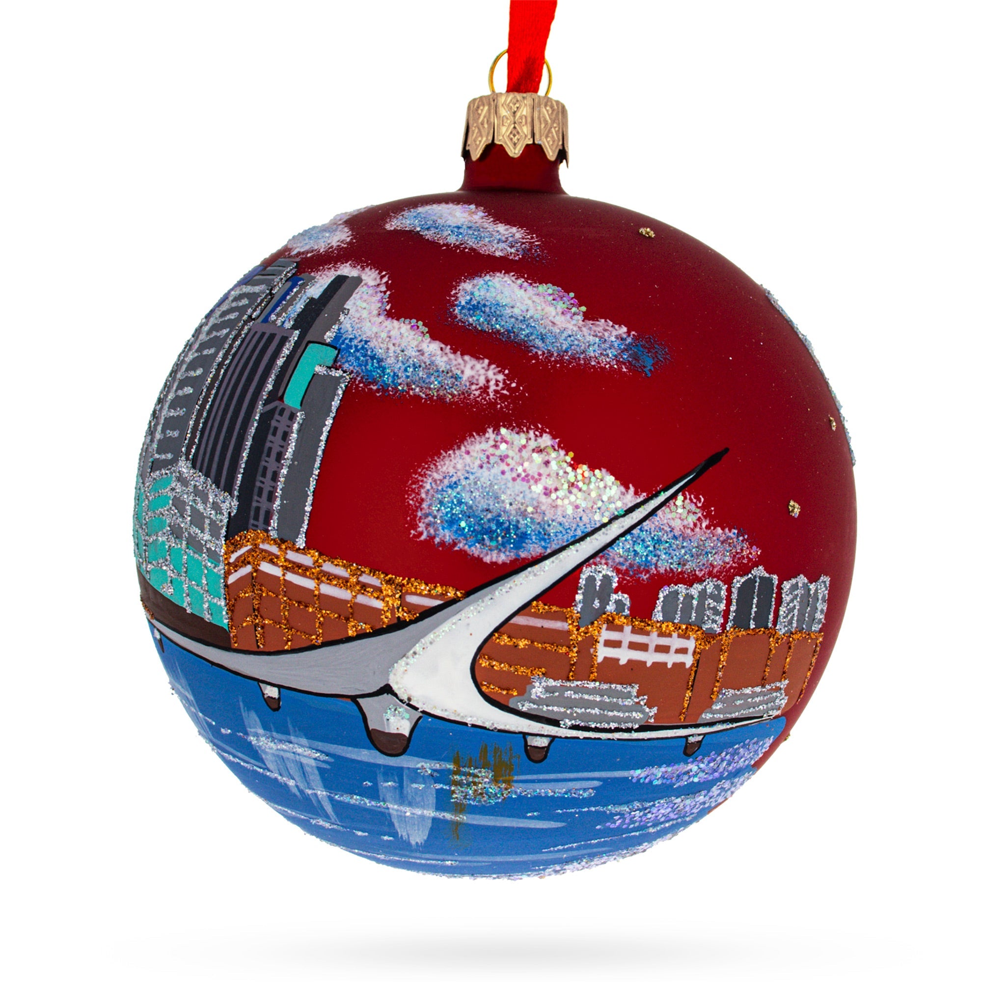 Puerto Madero, Buenos Aires, Argentina Glass Ball Christmas Ornament 4 Inches