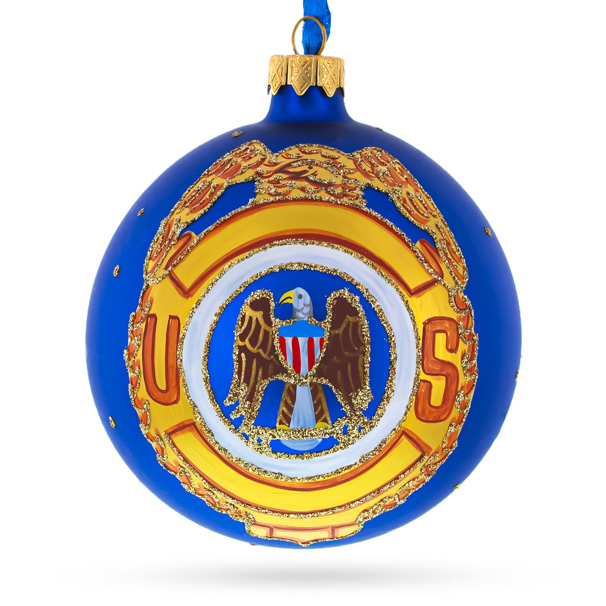 Usa Army Glass Ball Christmas Ornament 4 Inches