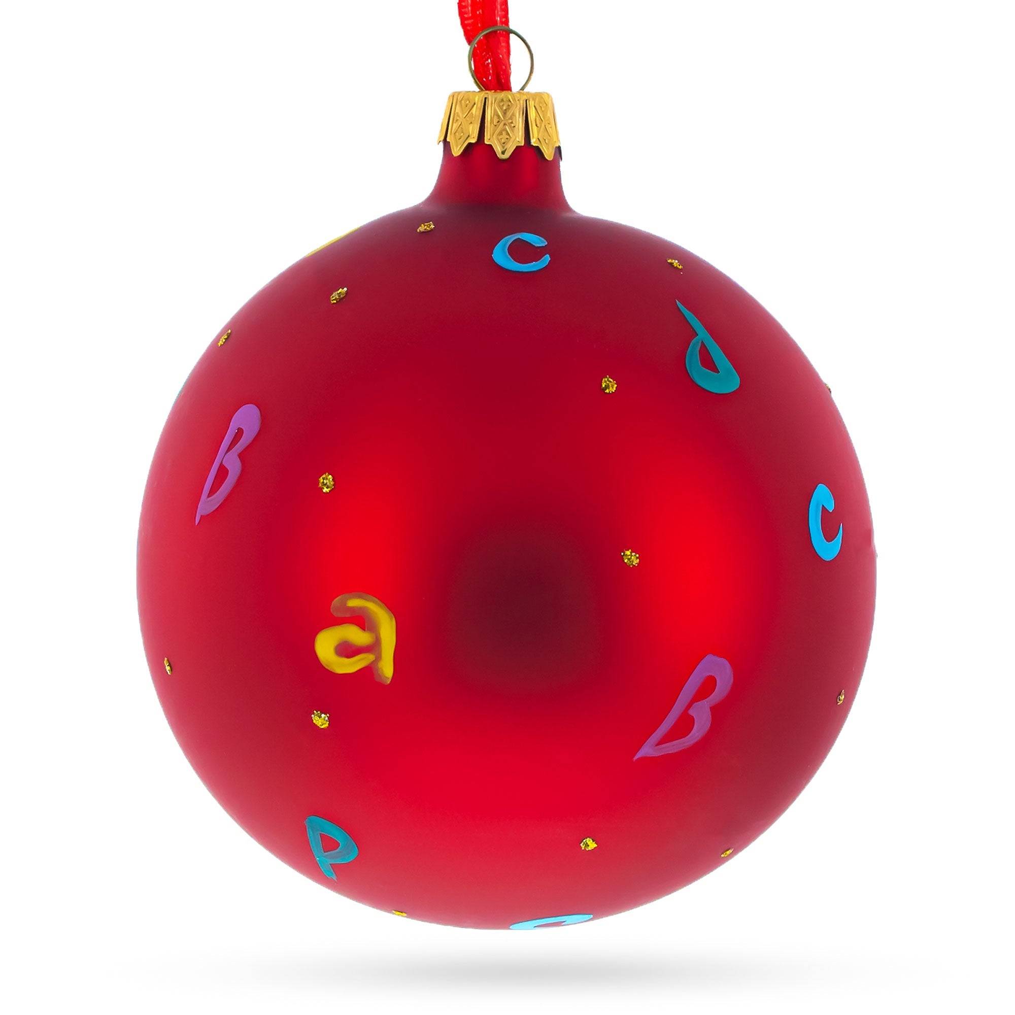 Scholarly Return: Back To School Blown Glass Ball Christmas Ornament 4 Inches