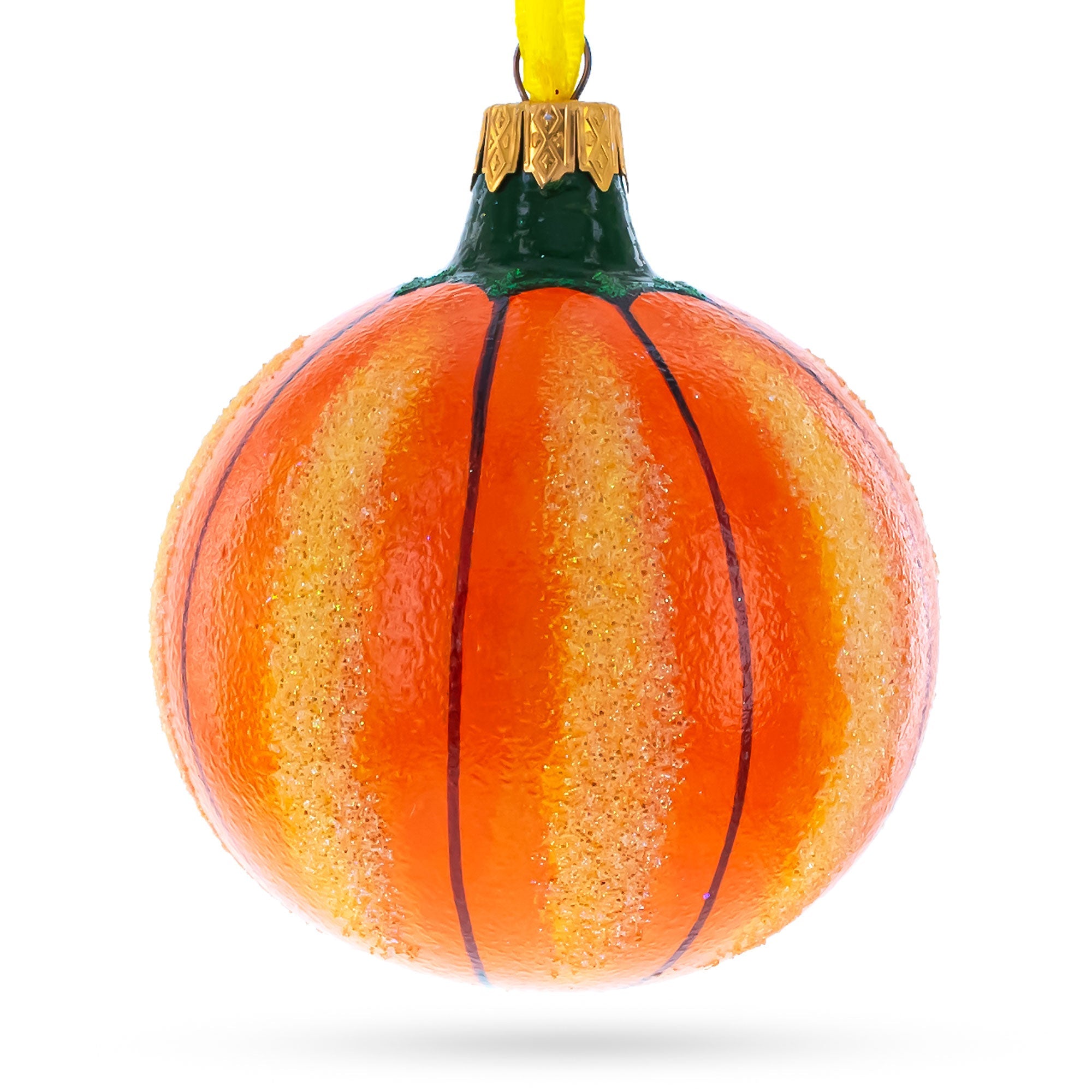 Glowing Spirit: Jack-o'-lantern Glass Ball Halloween Ornament 3.25 Inches