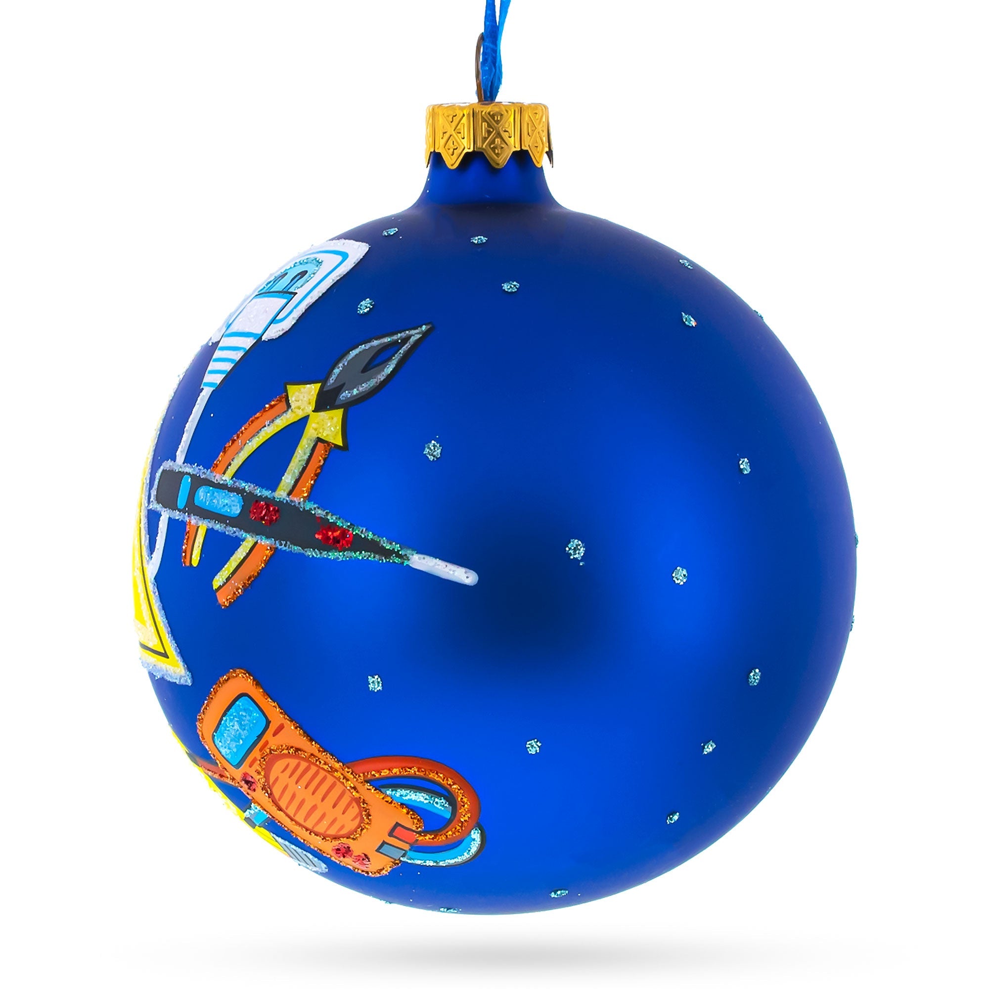 Electrifying Craftsmanship: Electrician Toolbox Blown Glass Ball Christmas Ornaments 4 Inches