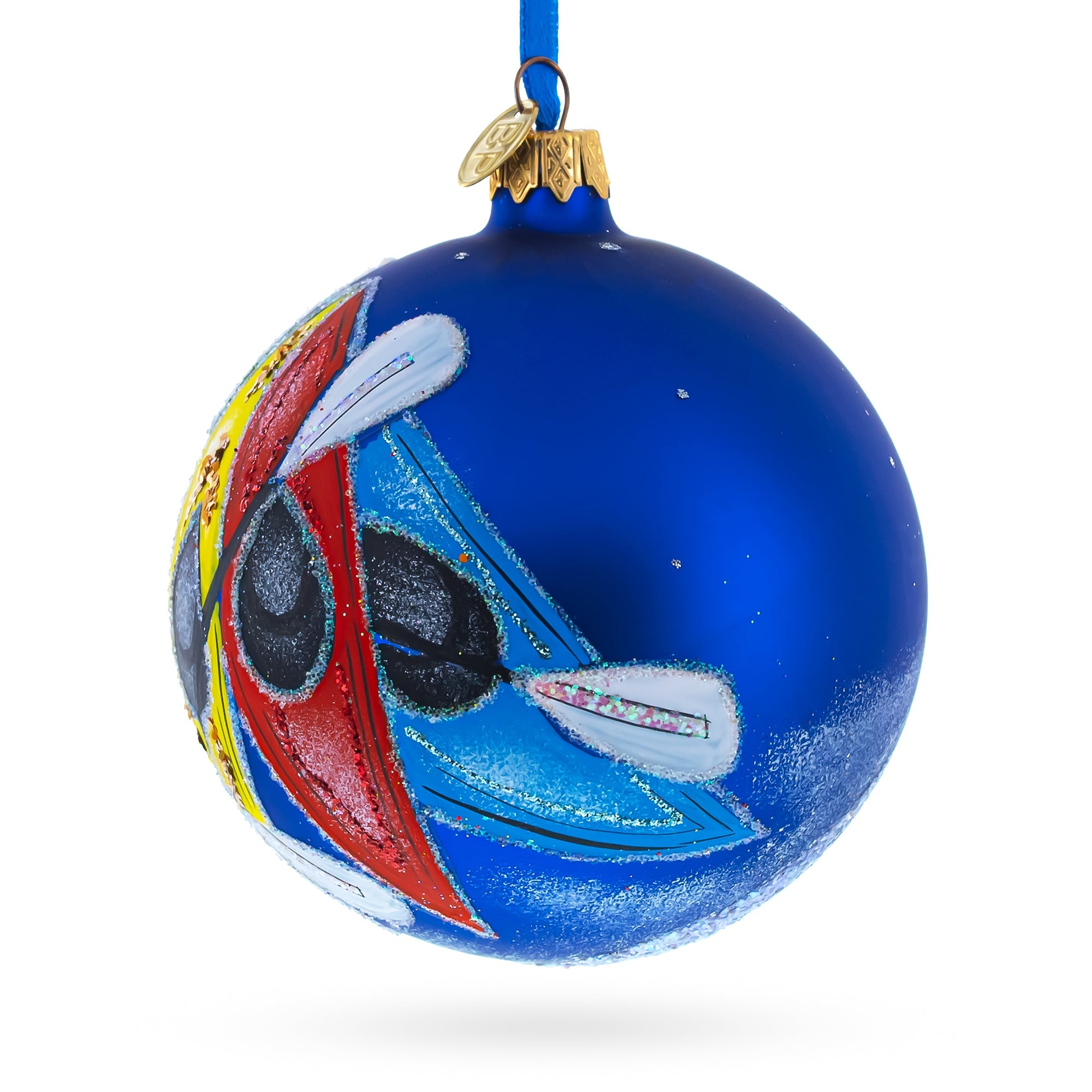 Adventure Awaits: Colorful Kayaks Blown Glass Ball Christmas Ornament 4 Inches