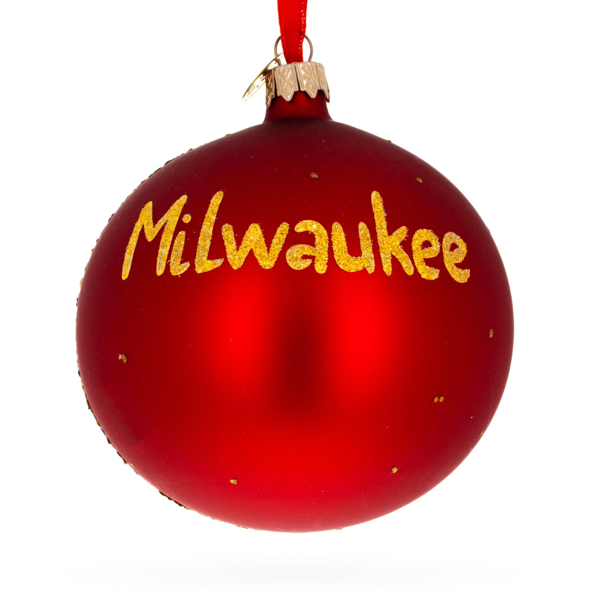 Motorcycle Museum, Milwaukee, Wisconsin Glass Ball Christmas Ornament 4 Inches