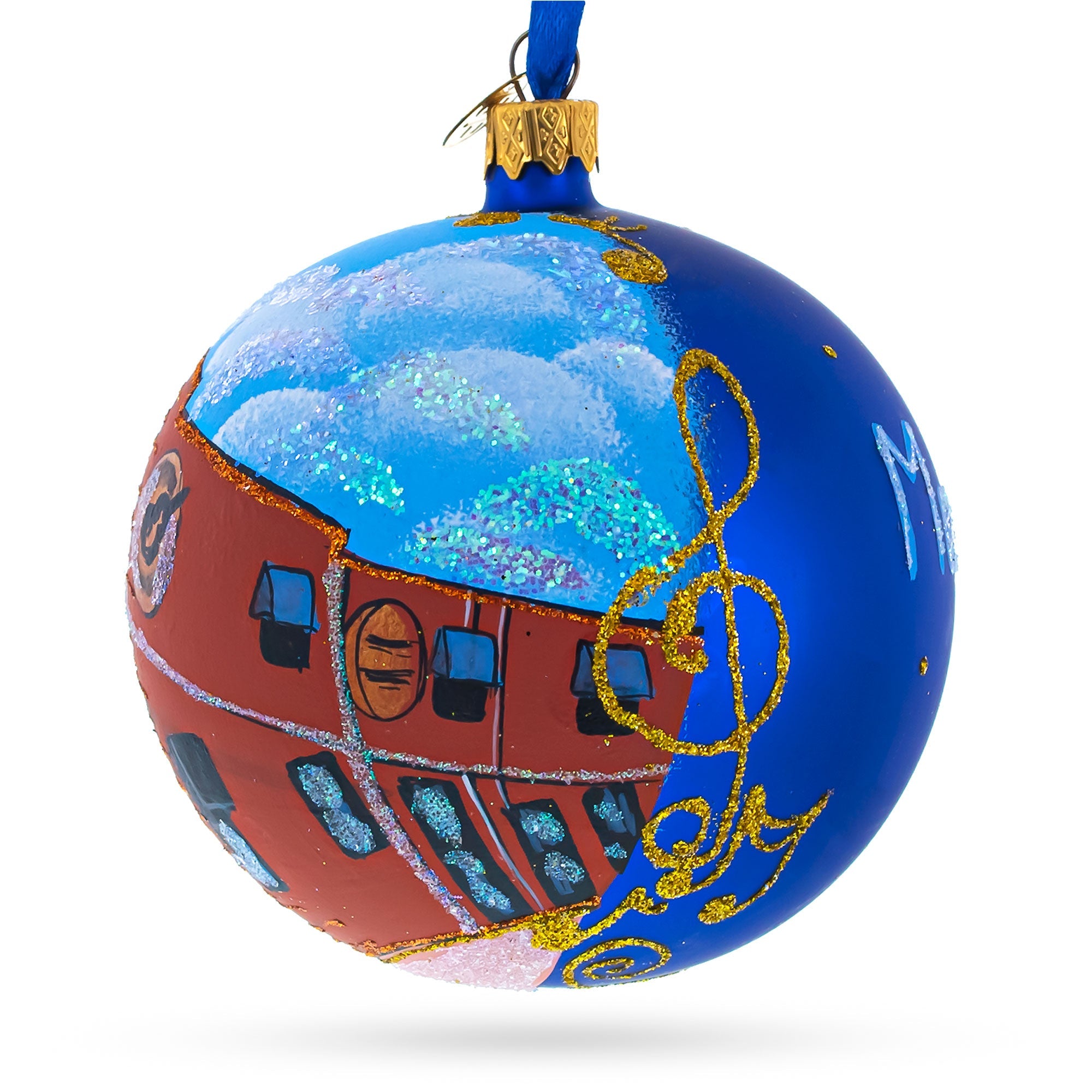 Sun Studio, Memphis, Tennessee Glass Ball Christmas Ornament 4 Inches