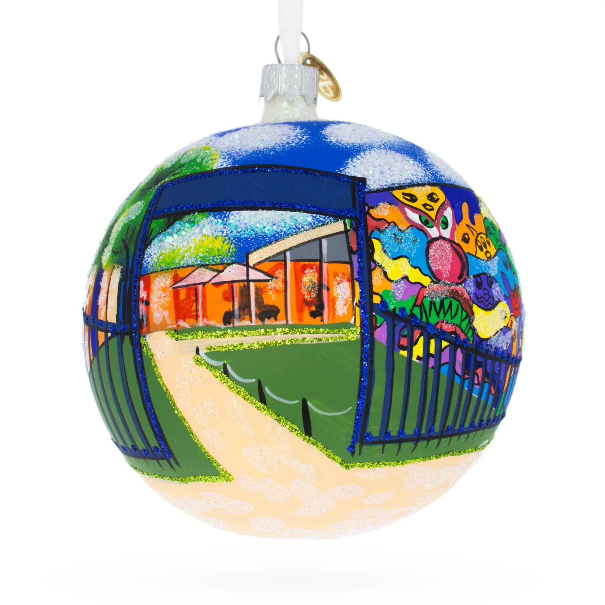 Wynwood Walls, Miami, Florida Glass Ball Christmas Ornament 4 Inches