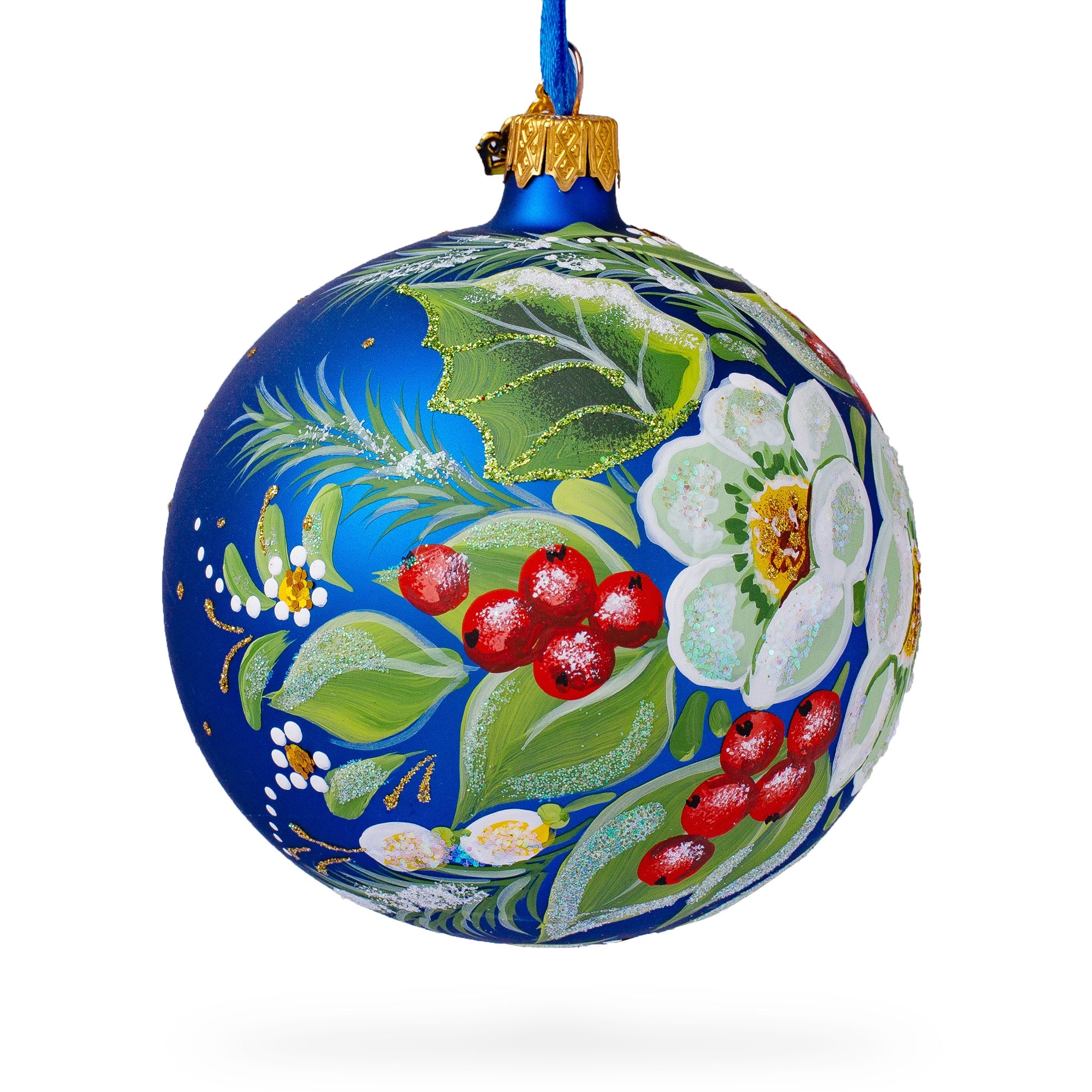 Enchanting Christmas Magic Blown Glass Ball Christmas Ornament, 4 Inches