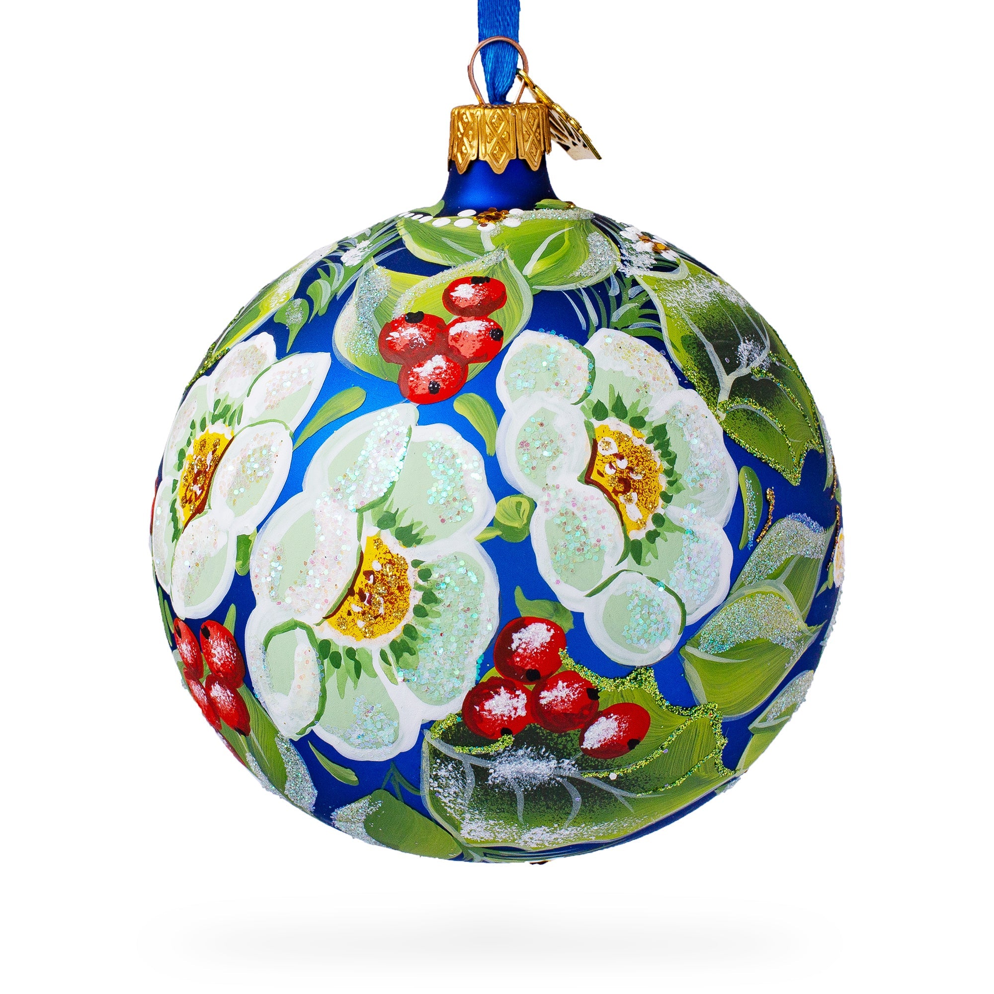 Enchanting Christmas Magic Blown Glass Ball Christmas Ornament, 4 Inches