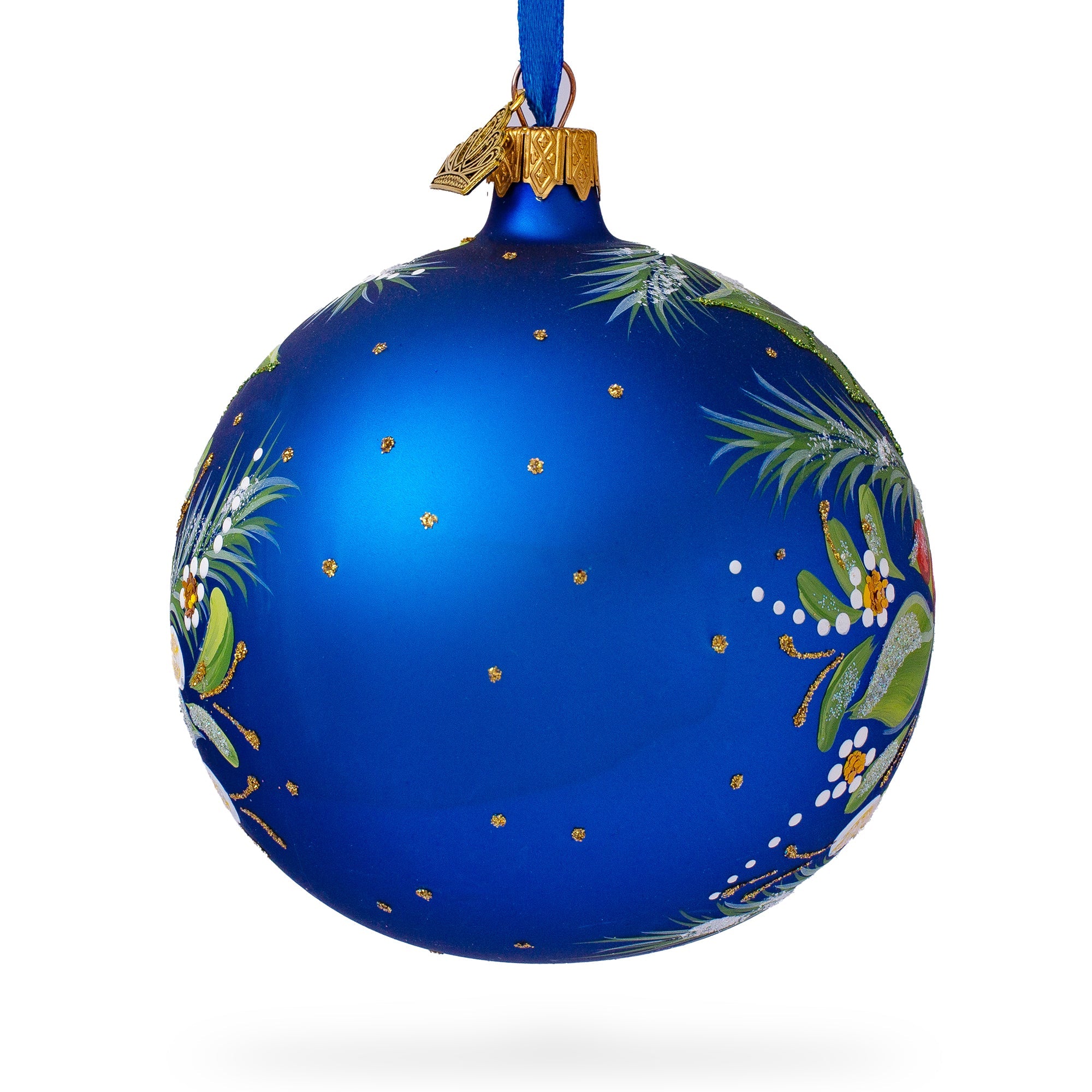 Enchanting Christmas Magic Blown Glass Ball Christmas Ornament, 4 Inches