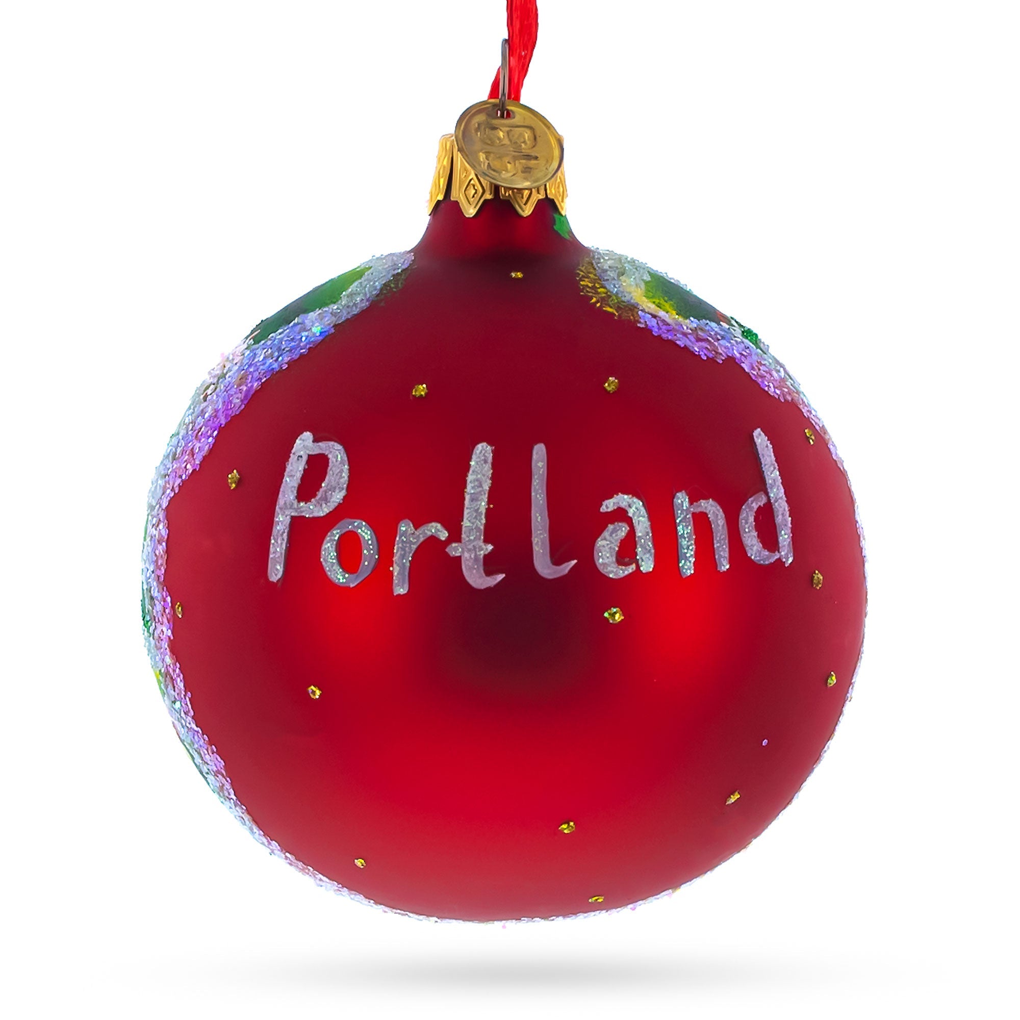 International Rose Test Garden In Portland, Oregon Glass Ball Christmas Ornament 3.25 Inches