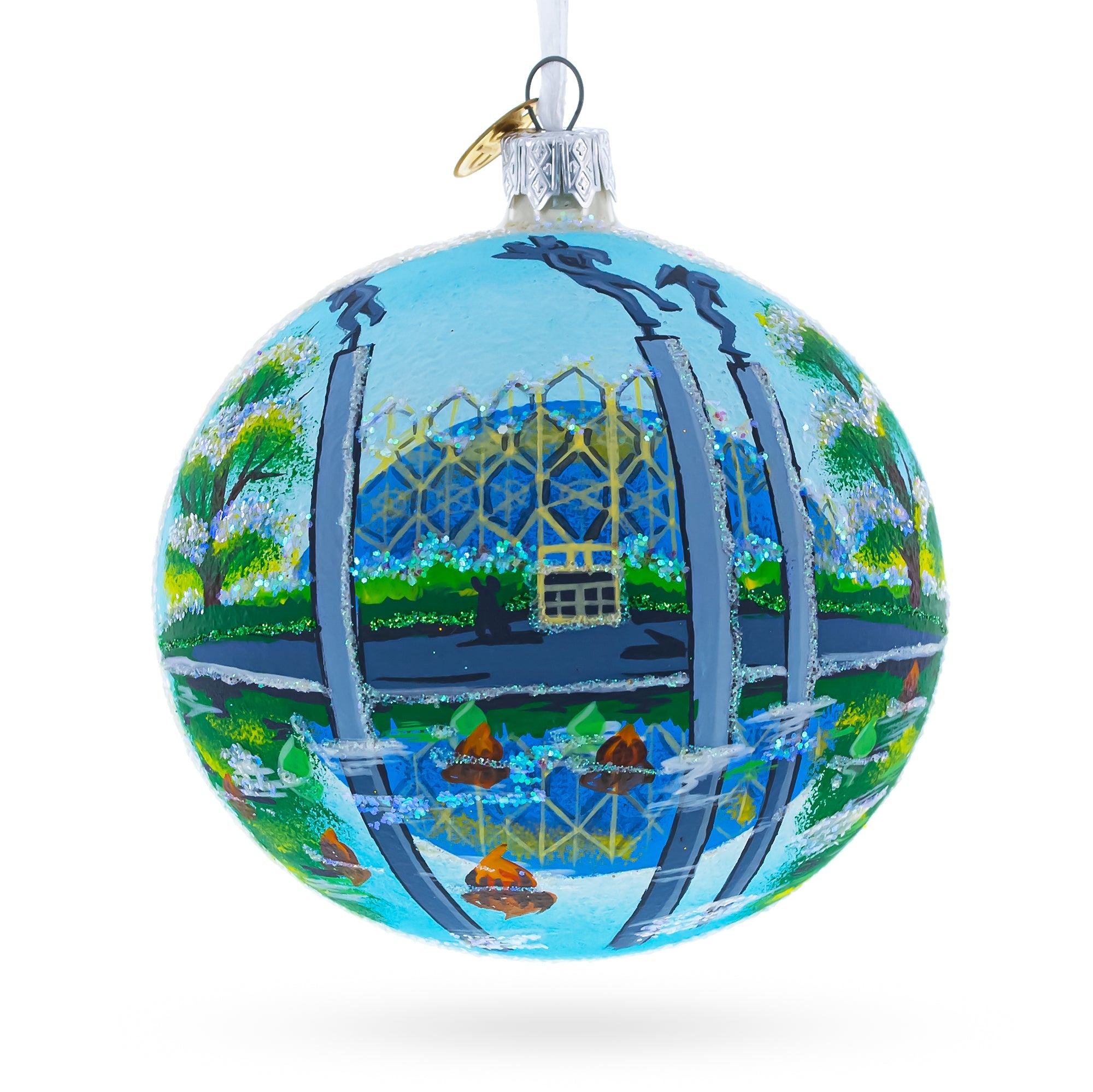 Botanical Garden In St. Louis, Missouri Glass Ball Christmas Ornament 4 Inches