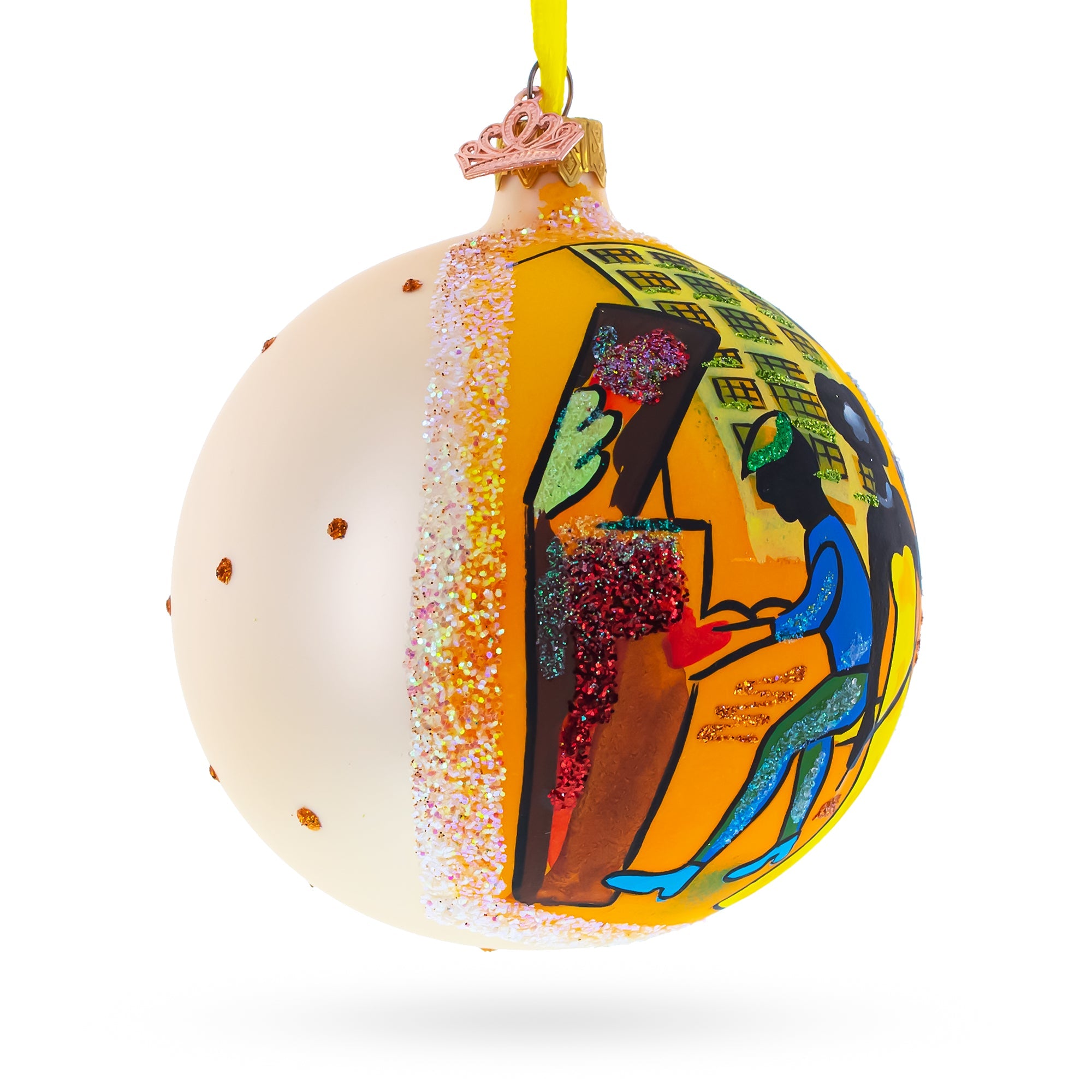 Swingin' Jazz Band Blown Glass Ball Christmas Ornament 4 Inches