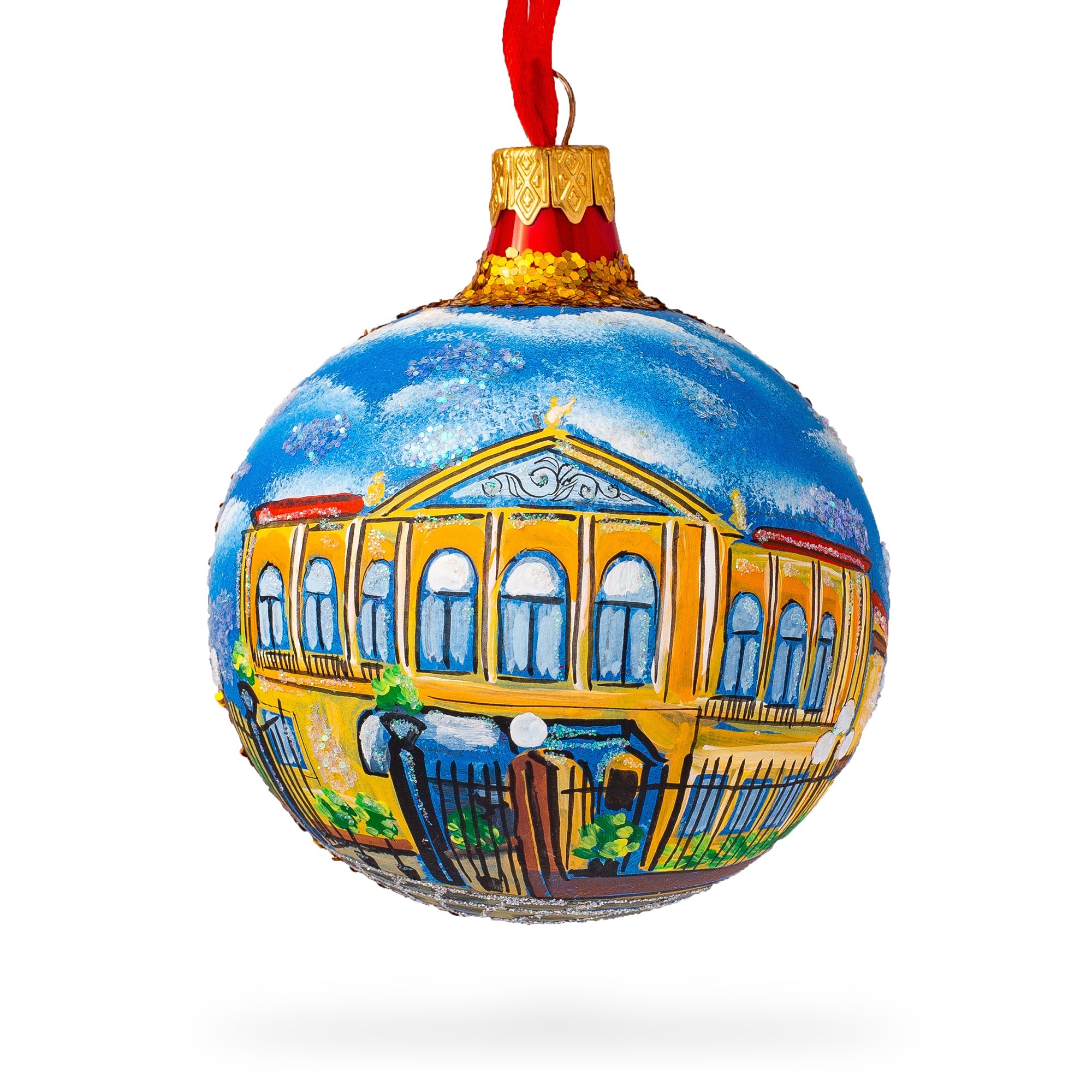 National Theater San Jose, Costa Rica Glass Ball Christmas Ornament 3.25 Inches