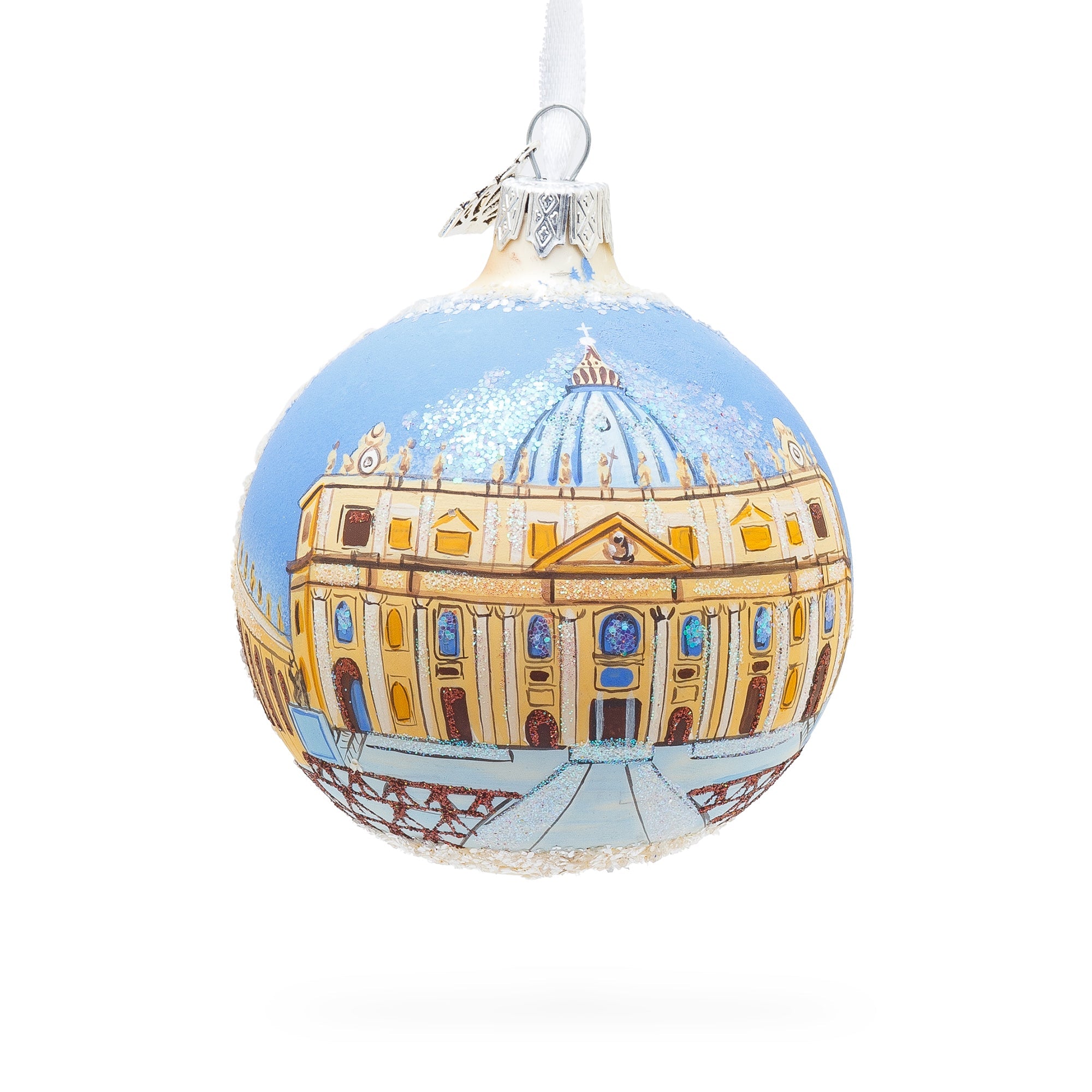 The Papal Basilica Of Saint Peter, Vatican Glass Ball Christmas Ornament 3.25 Inches