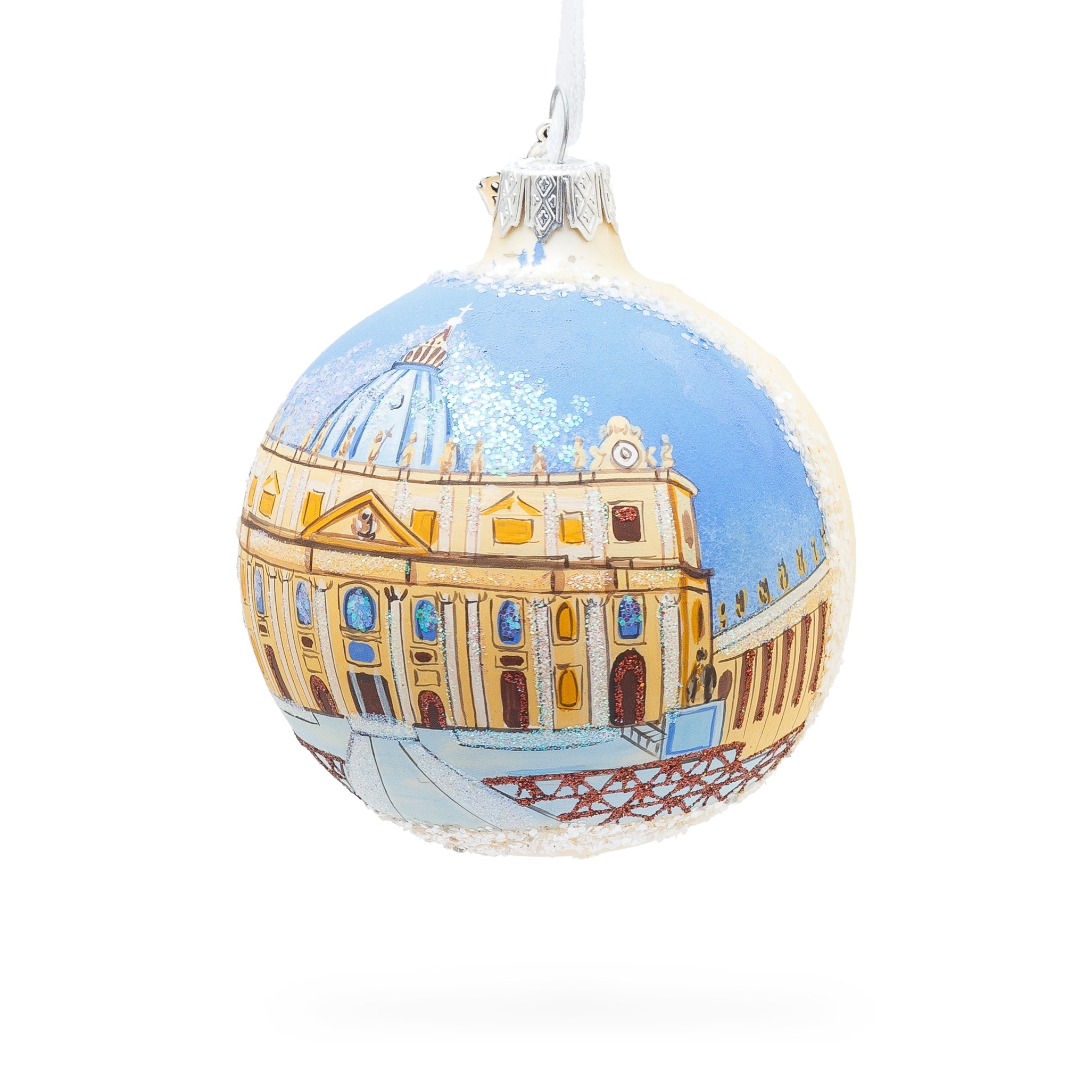 The Papal Basilica Of Saint Peter, Vatican Glass Ball Christmas Ornament 3.25 Inches