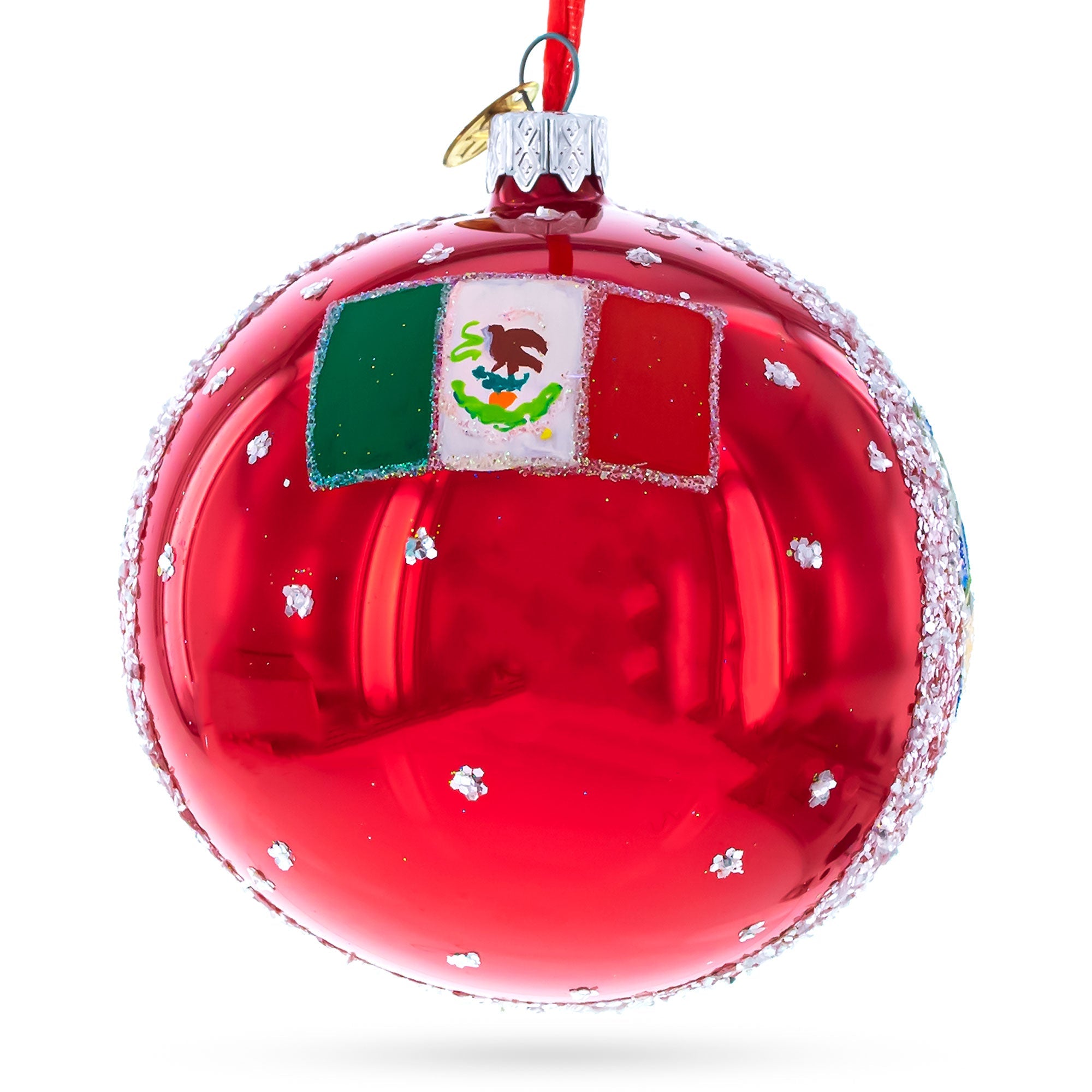 Malecon Boardwalk, Puerto Vallarta, Mexico Glass Ball Christmas Ornament 4 Inches