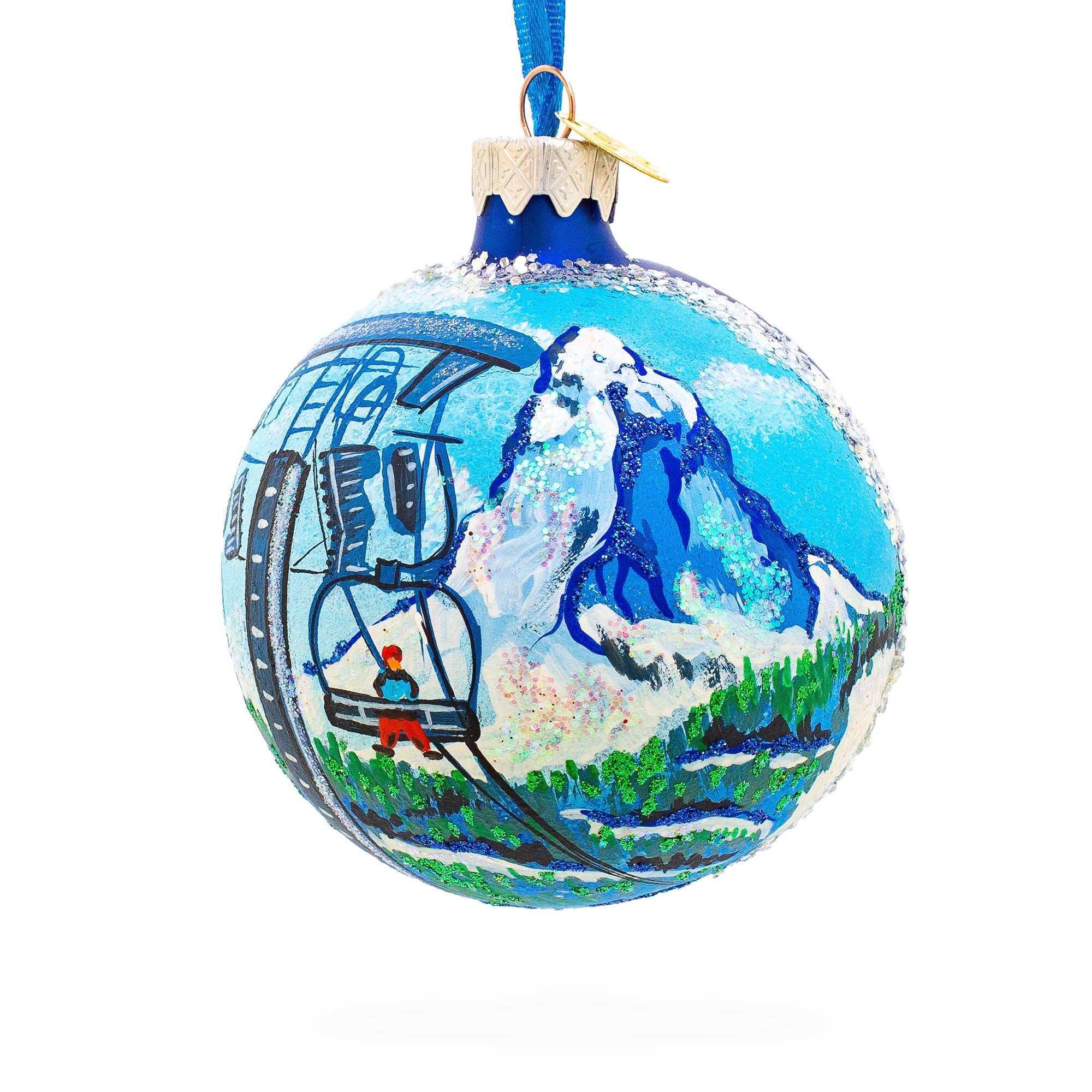 Matterhorn, Zermatt, Switzerland Glass Ball Christmas Ornament 3.25 Inches