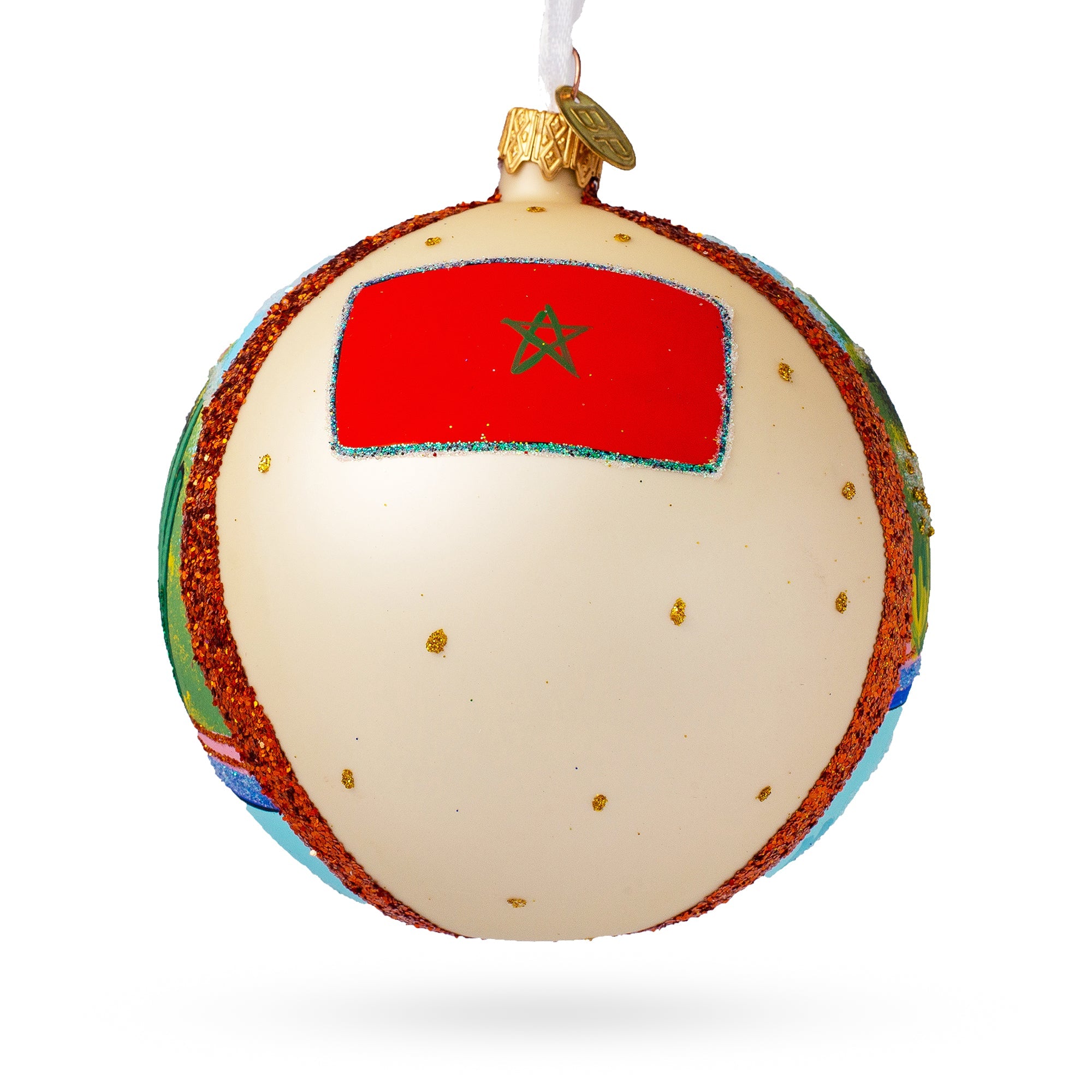 Jardin Majorelle, Marrakesh, Morocco Glass Ball Christmas Ornament 4 Inches