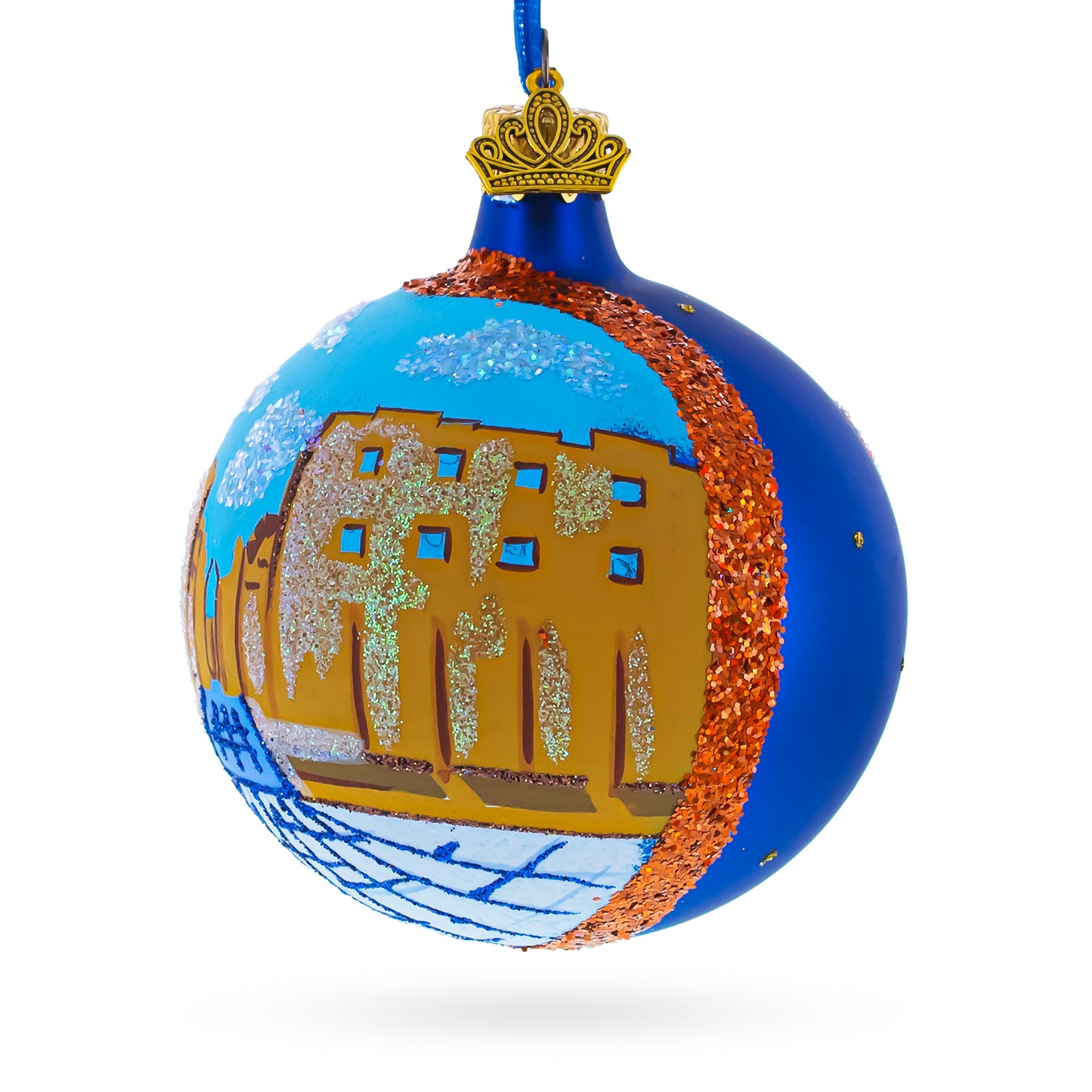 Luxor Temple, Egypt Glass Ball Christmas Ornament 3.25 Inches