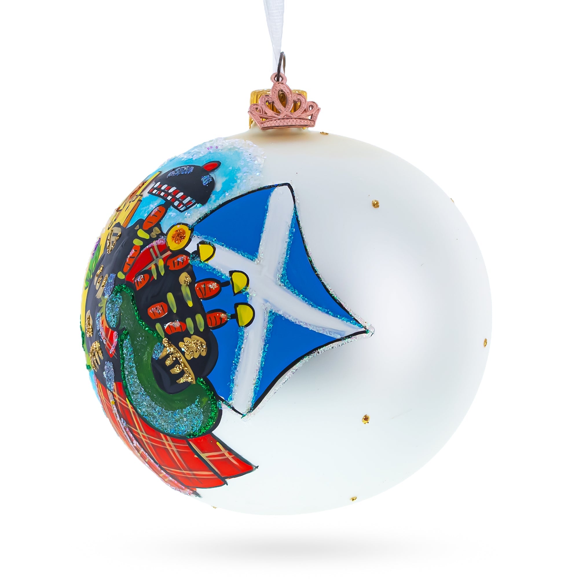 Scotland, Great Britain Glass Ball Christmas Ornament 4 Inches