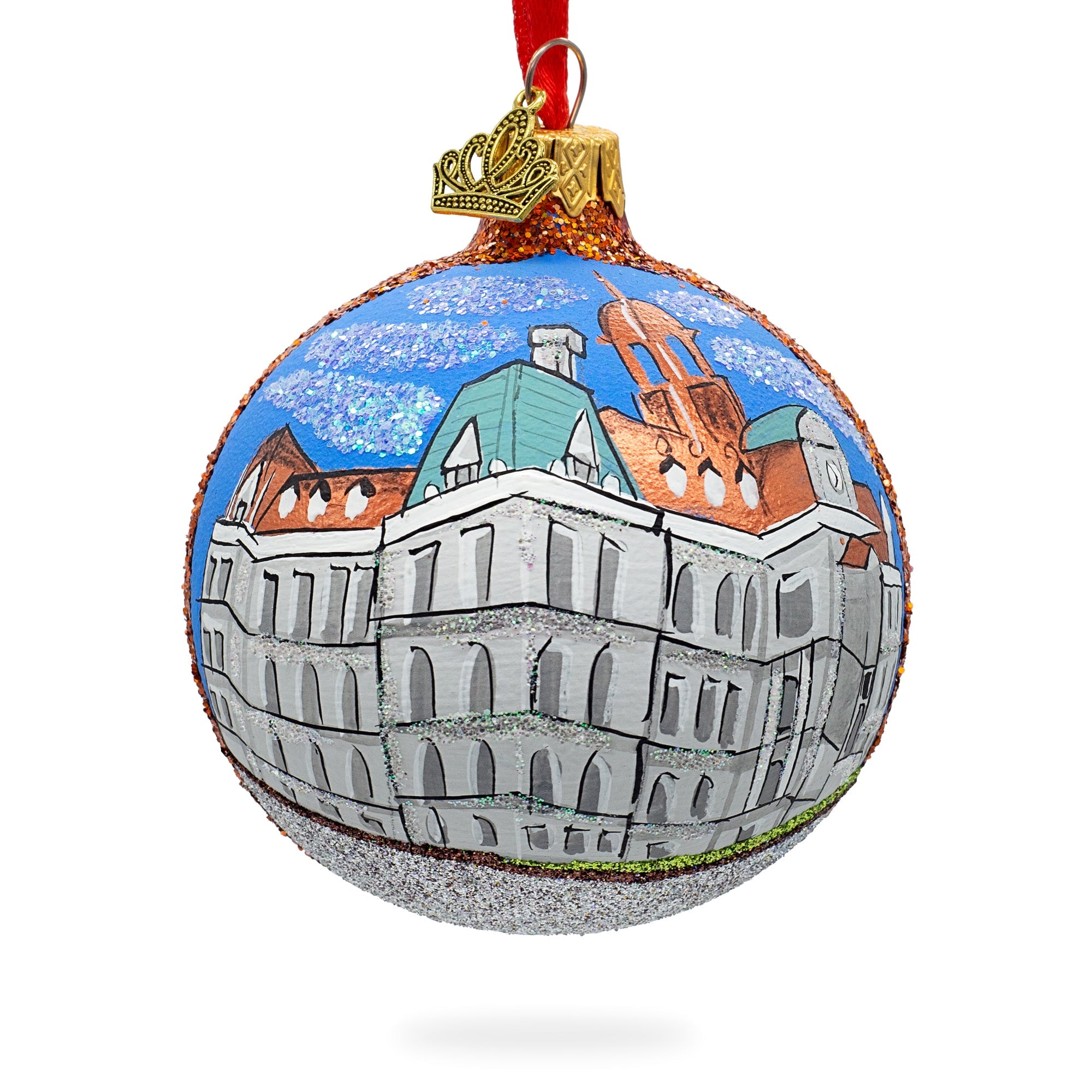 Old Montreal, Montreal, Canada Glass Ball Christmas Ornament 3.25 Inches