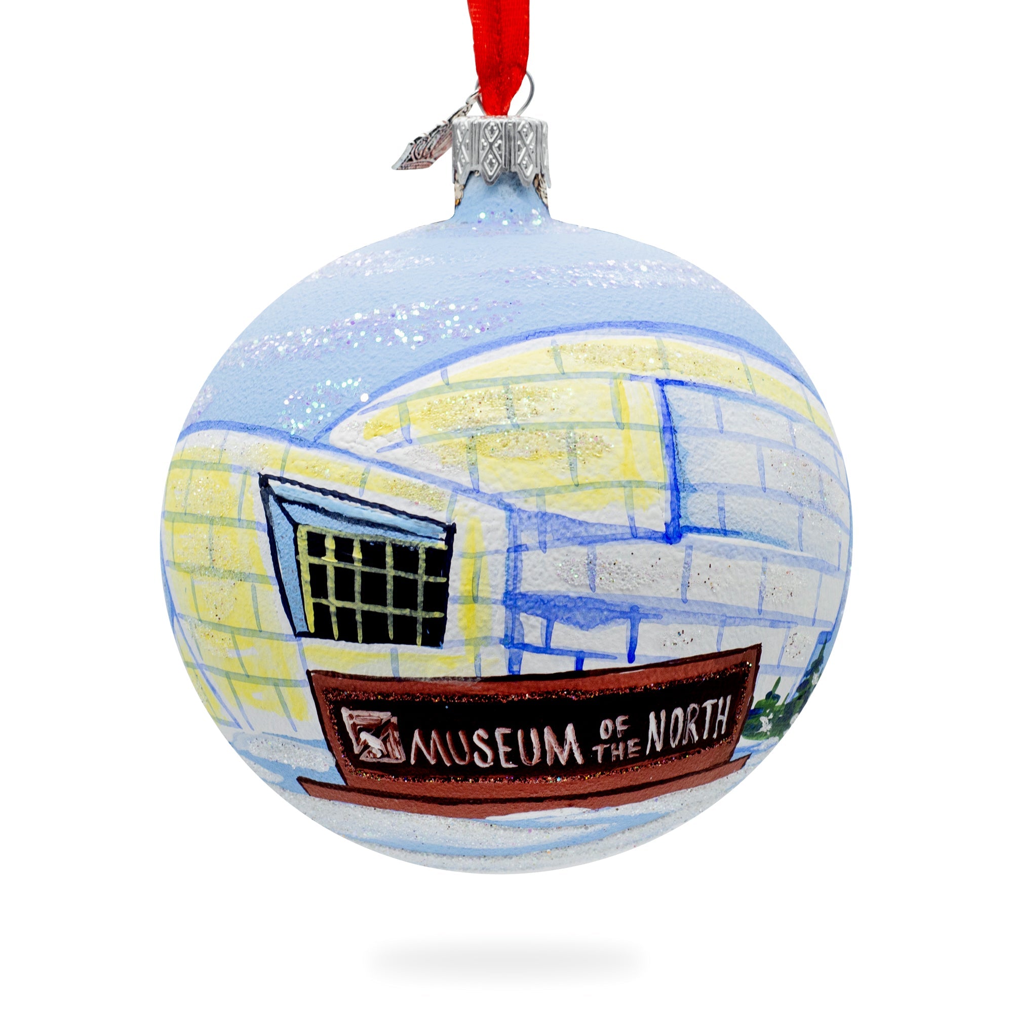 University Of Alaska Museum Of The North, Fairbanks, Alaska, Usa Glass Ball Christmas Ornament 4 Inches