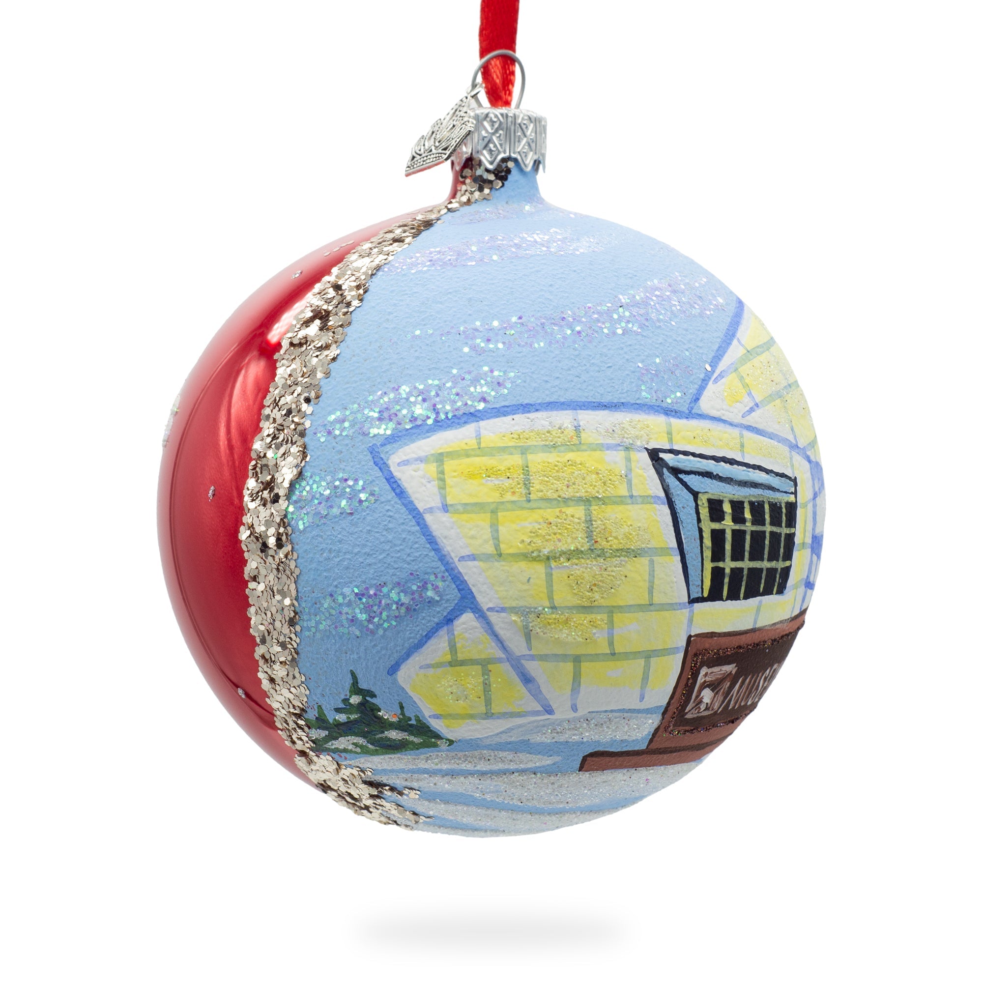 University Of Alaska Museum Of The North, Fairbanks, Alaska, Usa Glass Ball Christmas Ornament 4 Inches