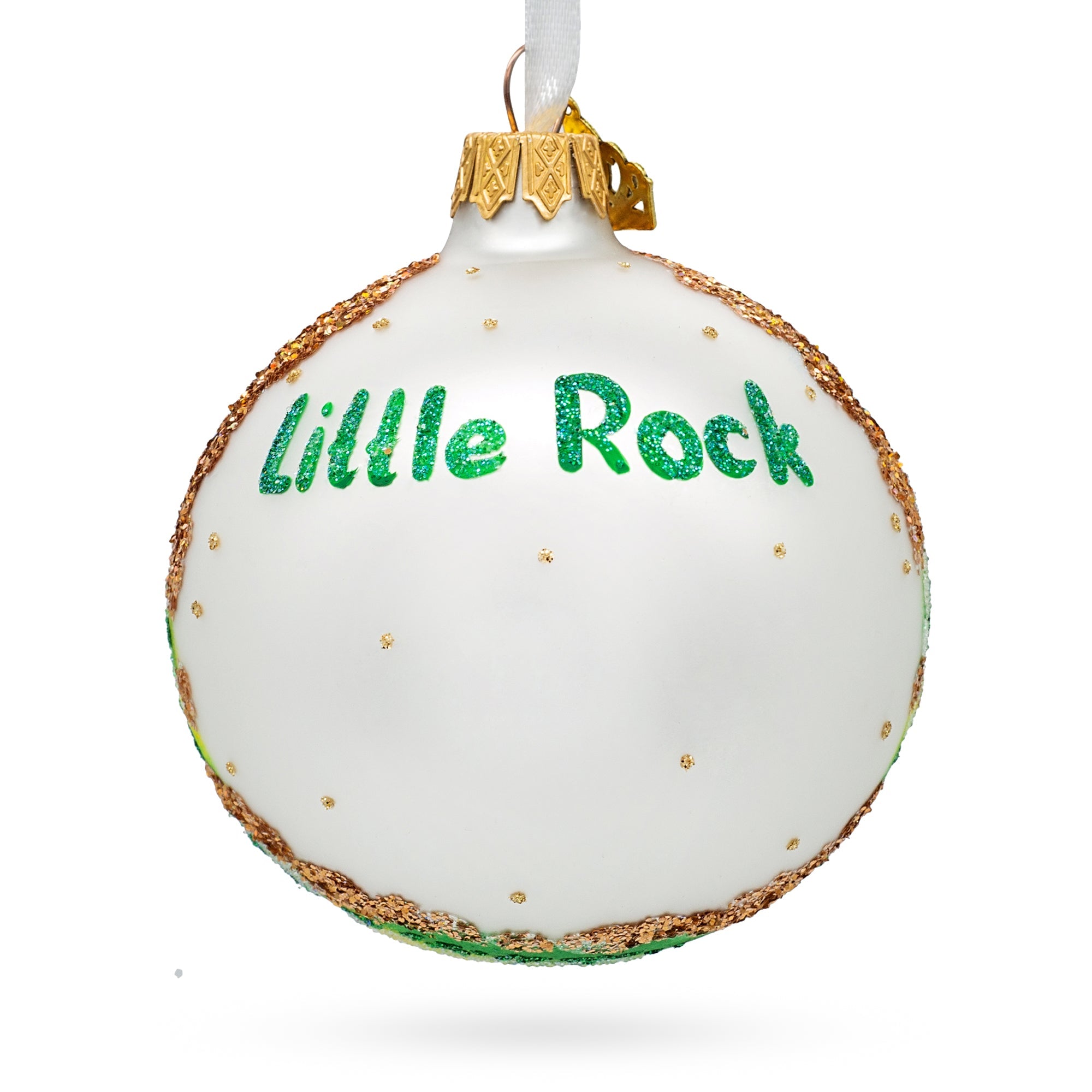 Little Rock Central High School National Historic Site, Little Rock, Arkansas, Usa Glass Ball Christmas Ornament 3.25 Inches