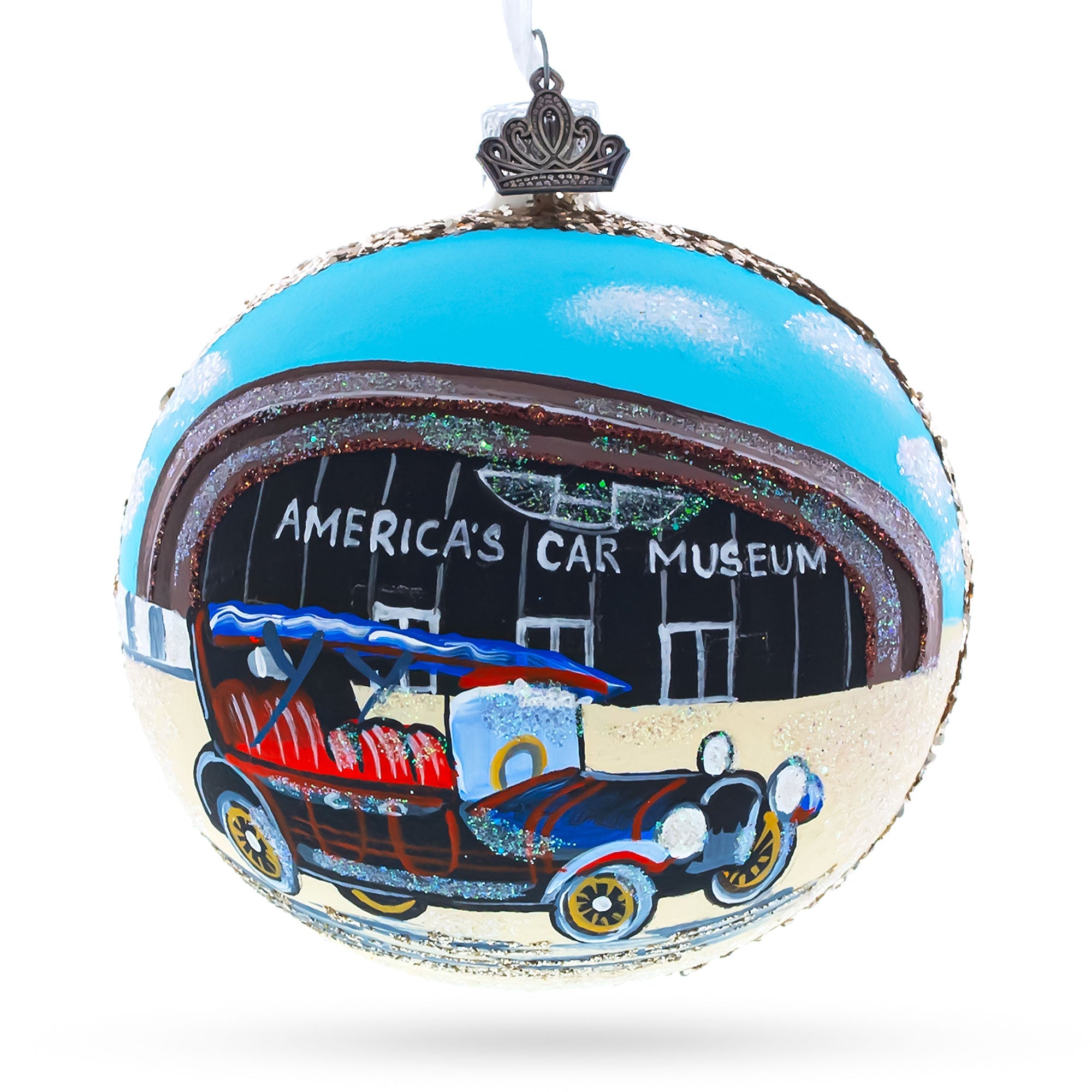 Lemay - America's Car Museum, Tacoma, Washington, Usa Glass Ball Christmas Ornament 4 Inches