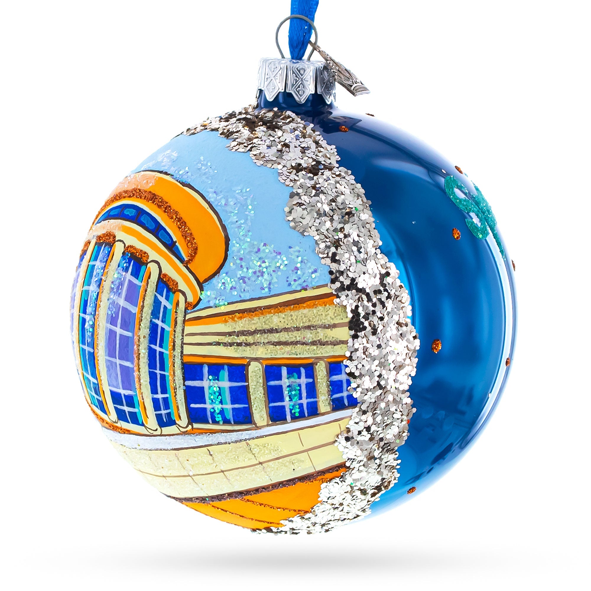 Abraham Lincoln Presidential Library And Museum, Springfield, Illinois, Usa Glass Ball Christmas Ornament 4 Inches