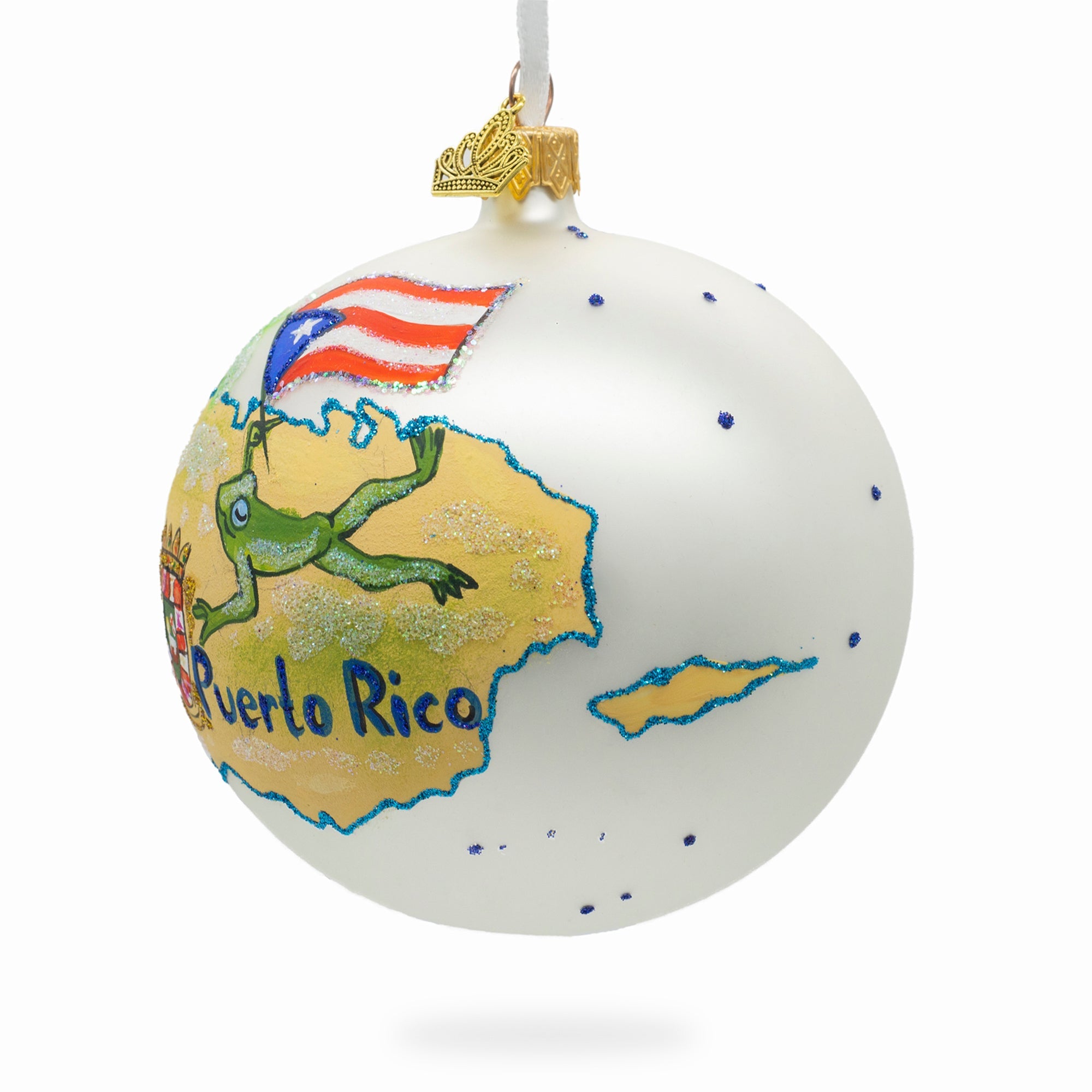 Travel To Puerto Rico, Usa Glass Ball Christmas Ornament 4 Inches