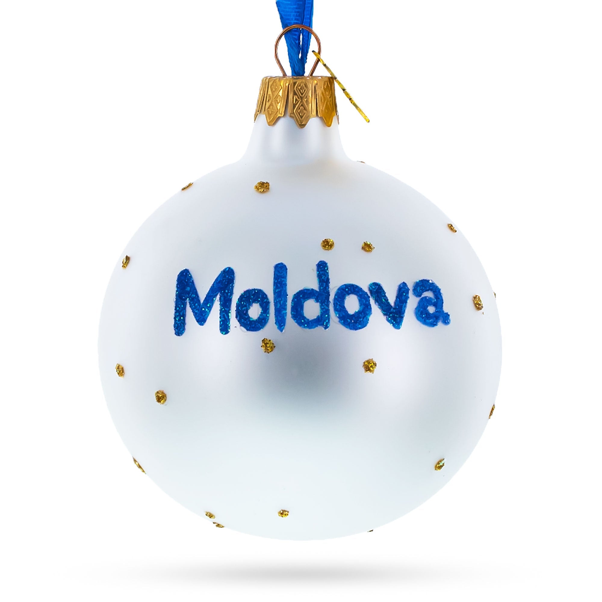 Flag Of Moldova Glass Ball Christmas Ornament 3.25 Inches